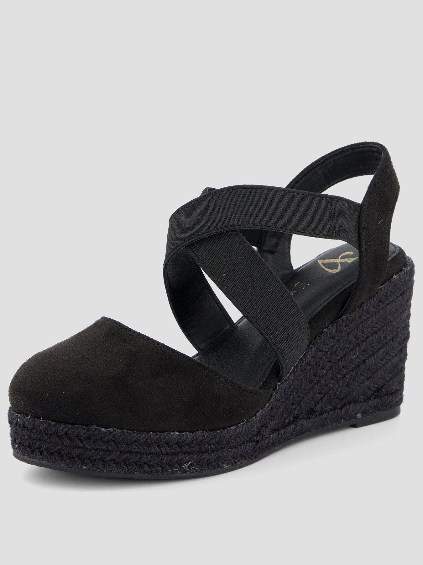 Image 2 of 7 of The Very Collection Wide Fit High Closed Toe Wedge Shoe - Black