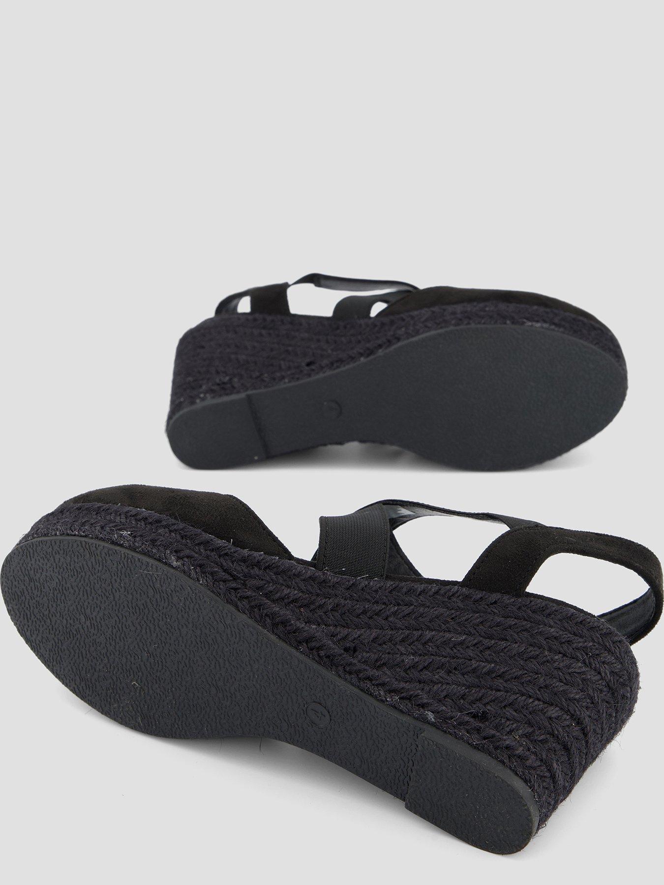 Image 4 of 7 of The Very Collection Wide Fit High Closed Toe Wedge Shoe - Black