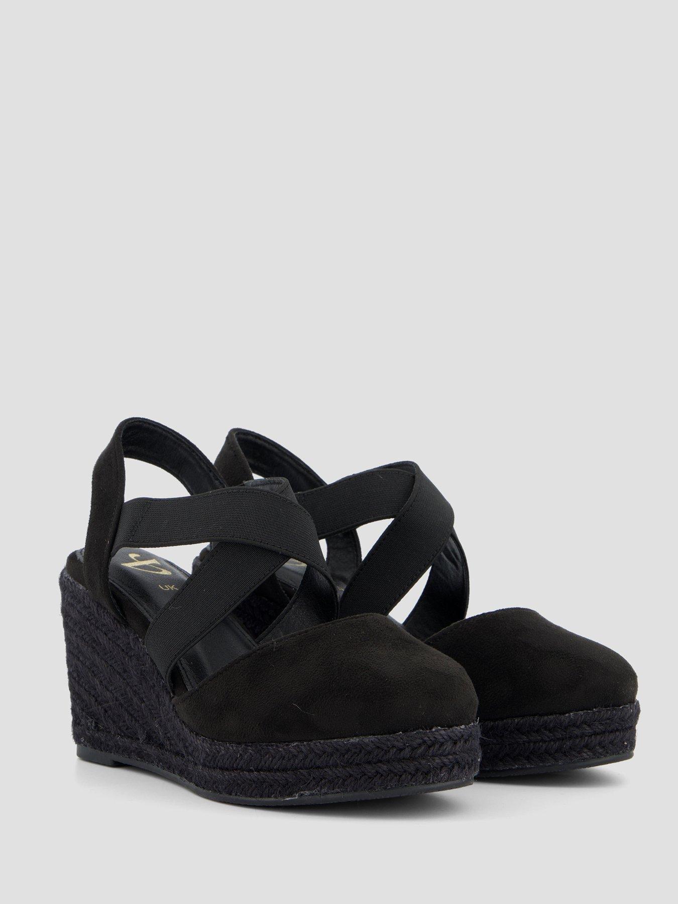 Image 6 of 7 of The Very Collection Wide Fit High Closed Toe Wedge Shoe - Black