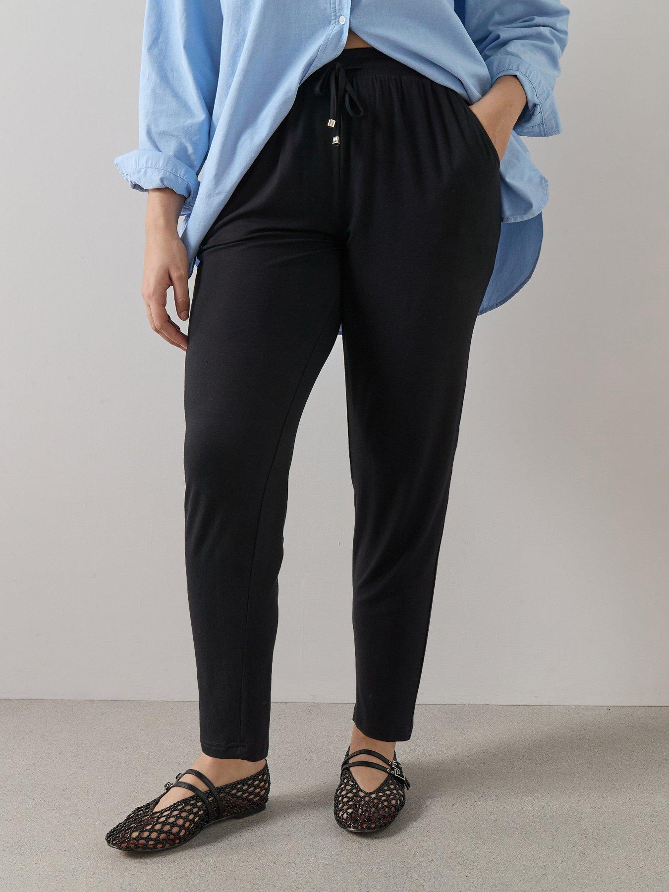 The Very Collection Curve Tapered Leg Stretch Trouser - Black