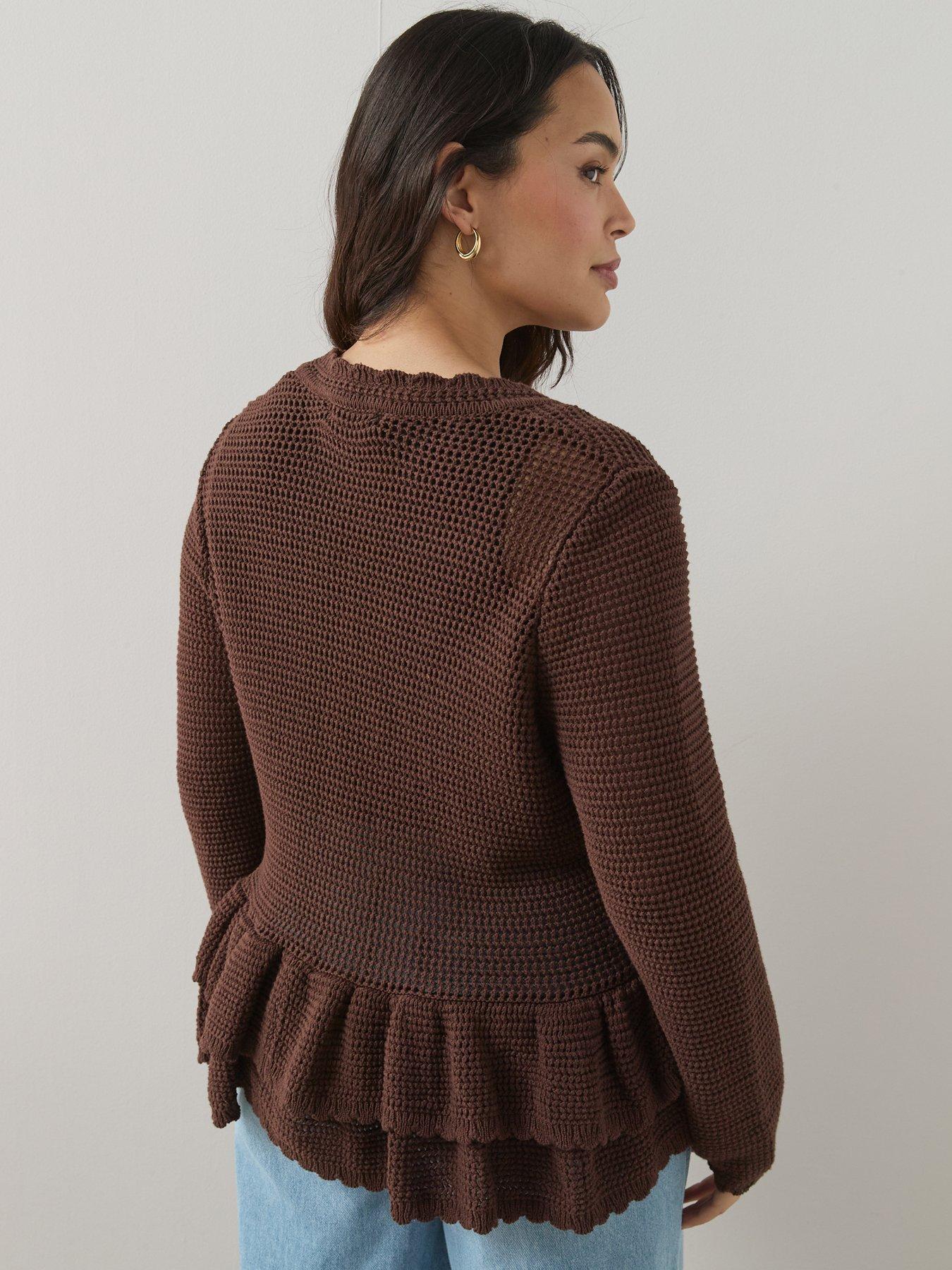Image 2 of 6 of The Very Collection Curve Ruffle Hem Cardigan