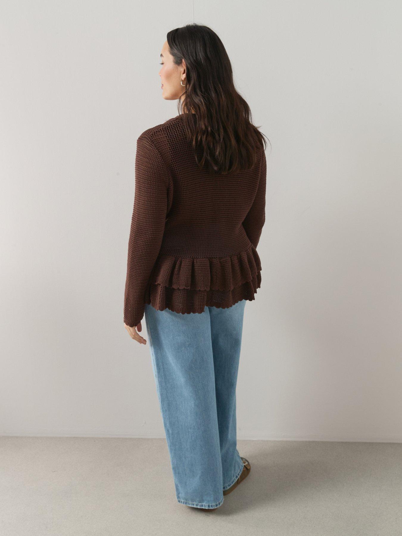 Image 6 of 6 of The Very Collection Curve Ruffle Hem Cardigan