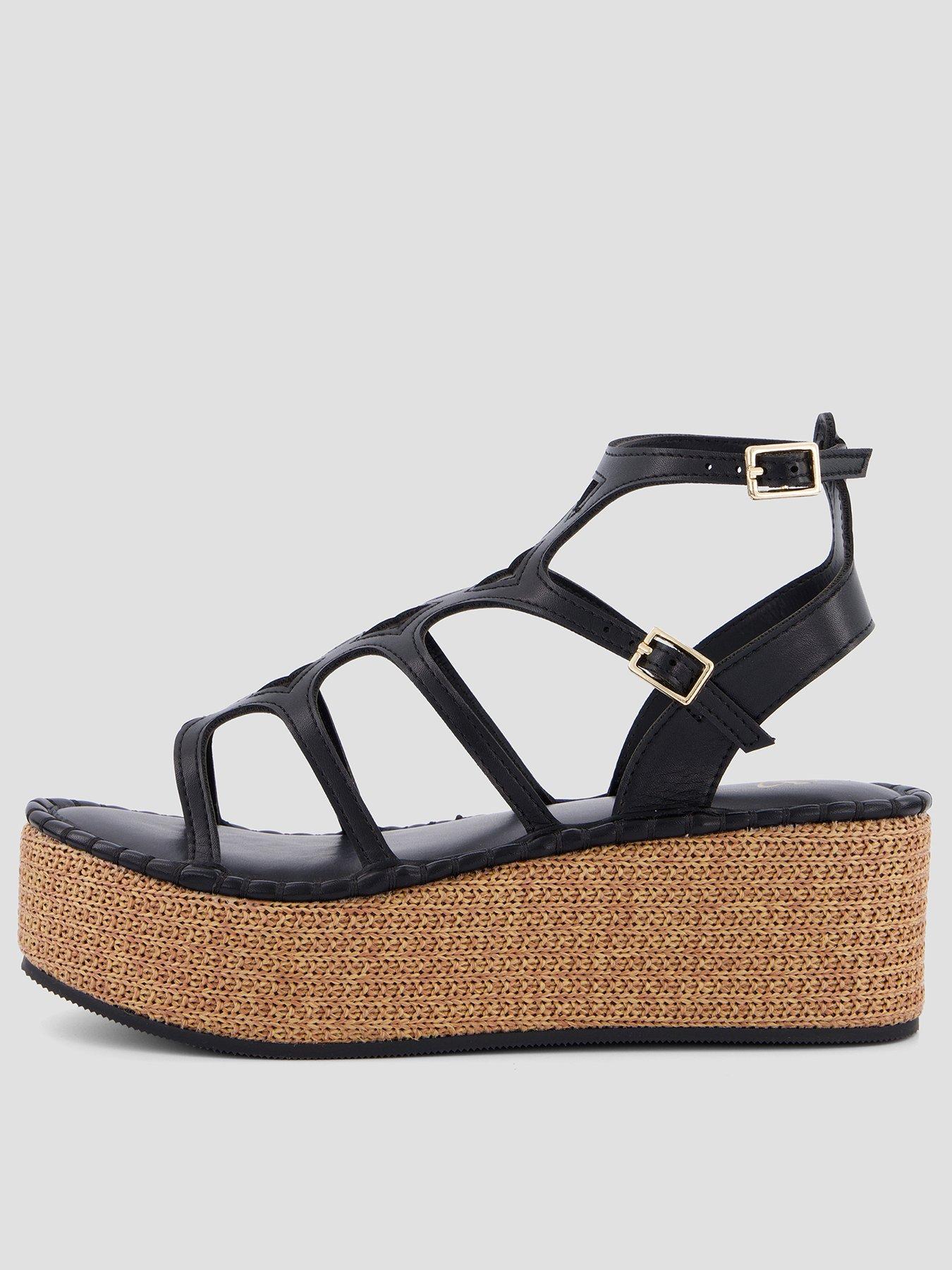 the-very-collection-gladiator-wedge-sandals--blackfront
