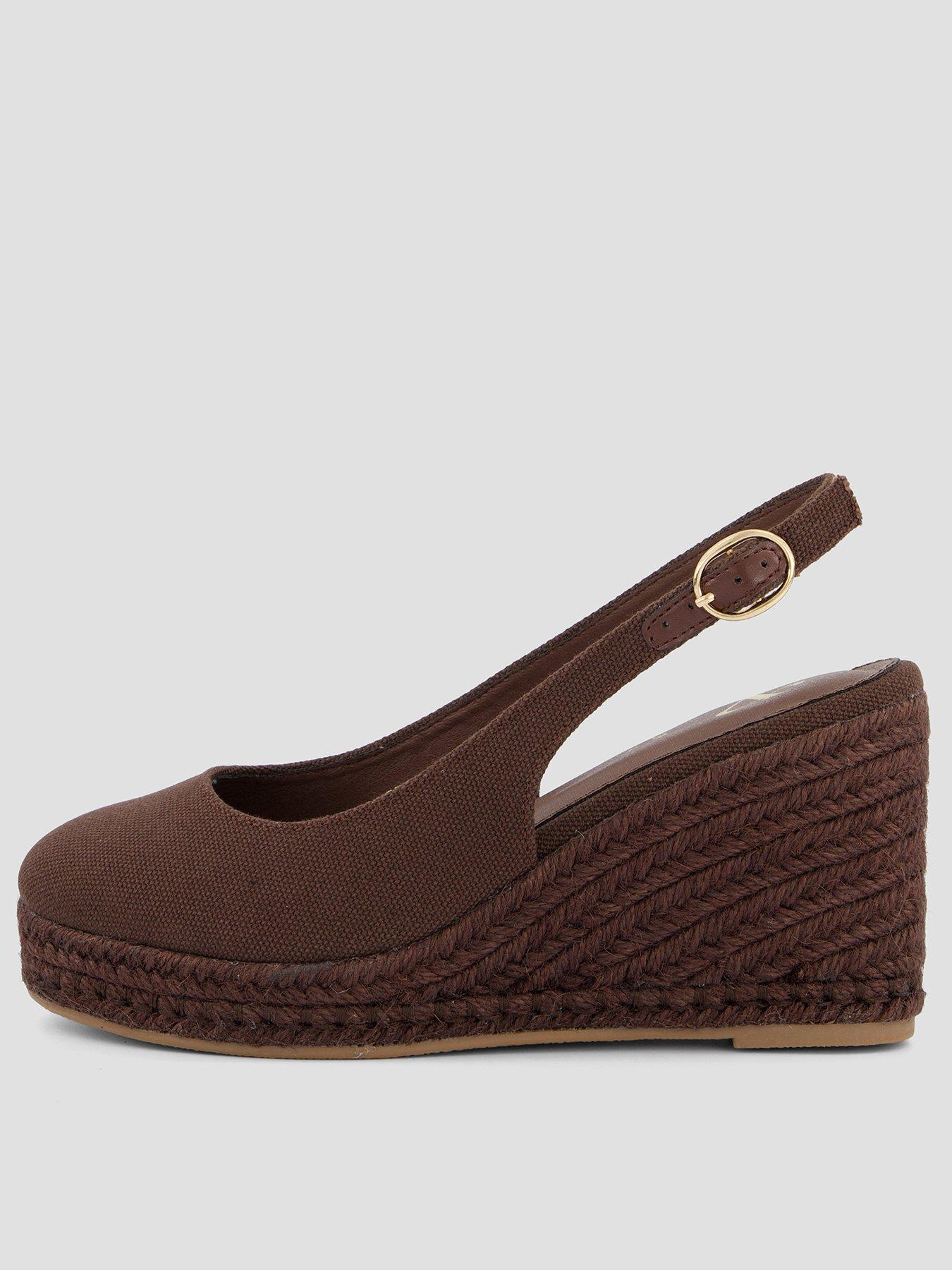 The Very Collection High Closed Toe Wedge Shoe - Brown