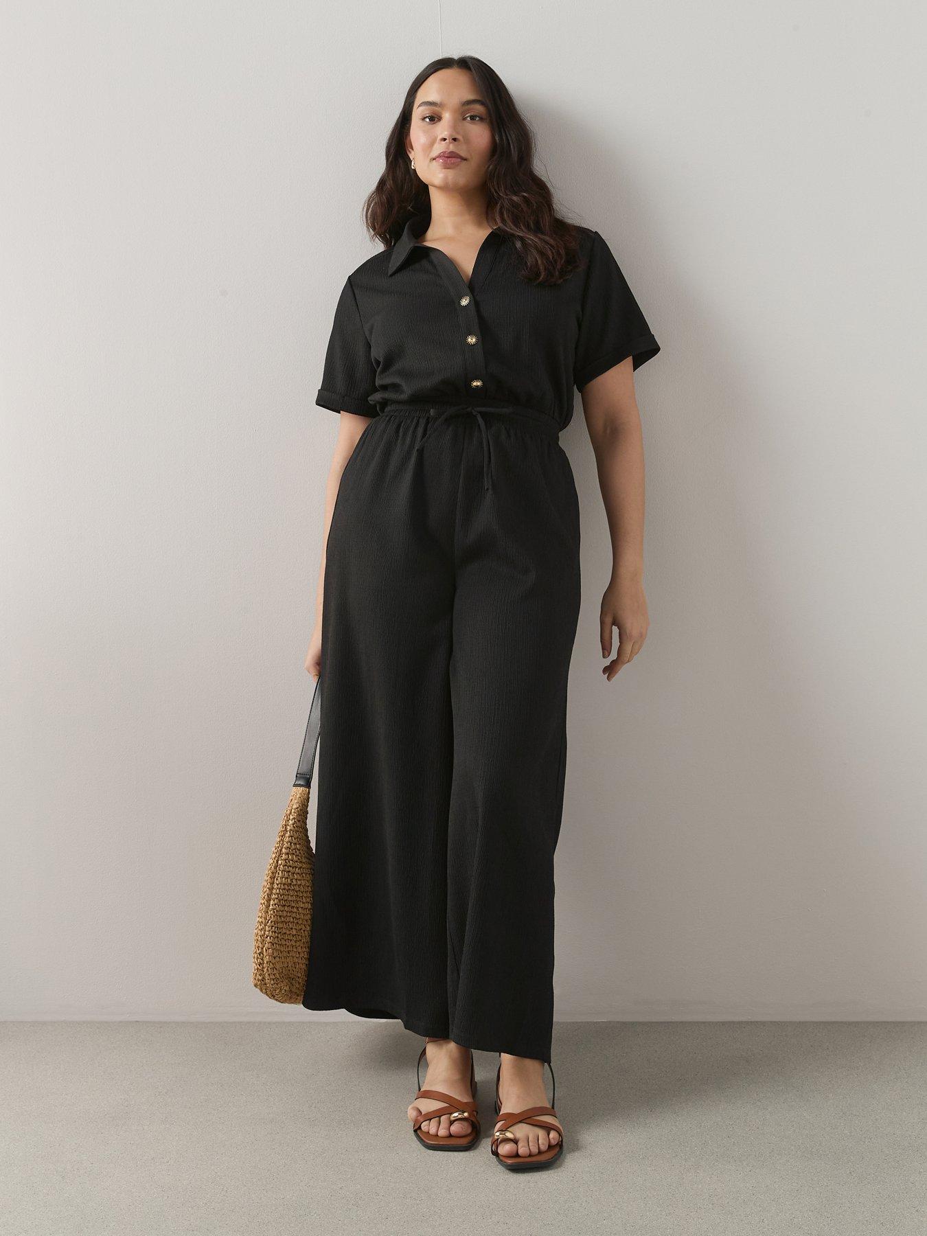 the-very-collection-curve-button-detail-crinkle-jumpsuit-blackfront