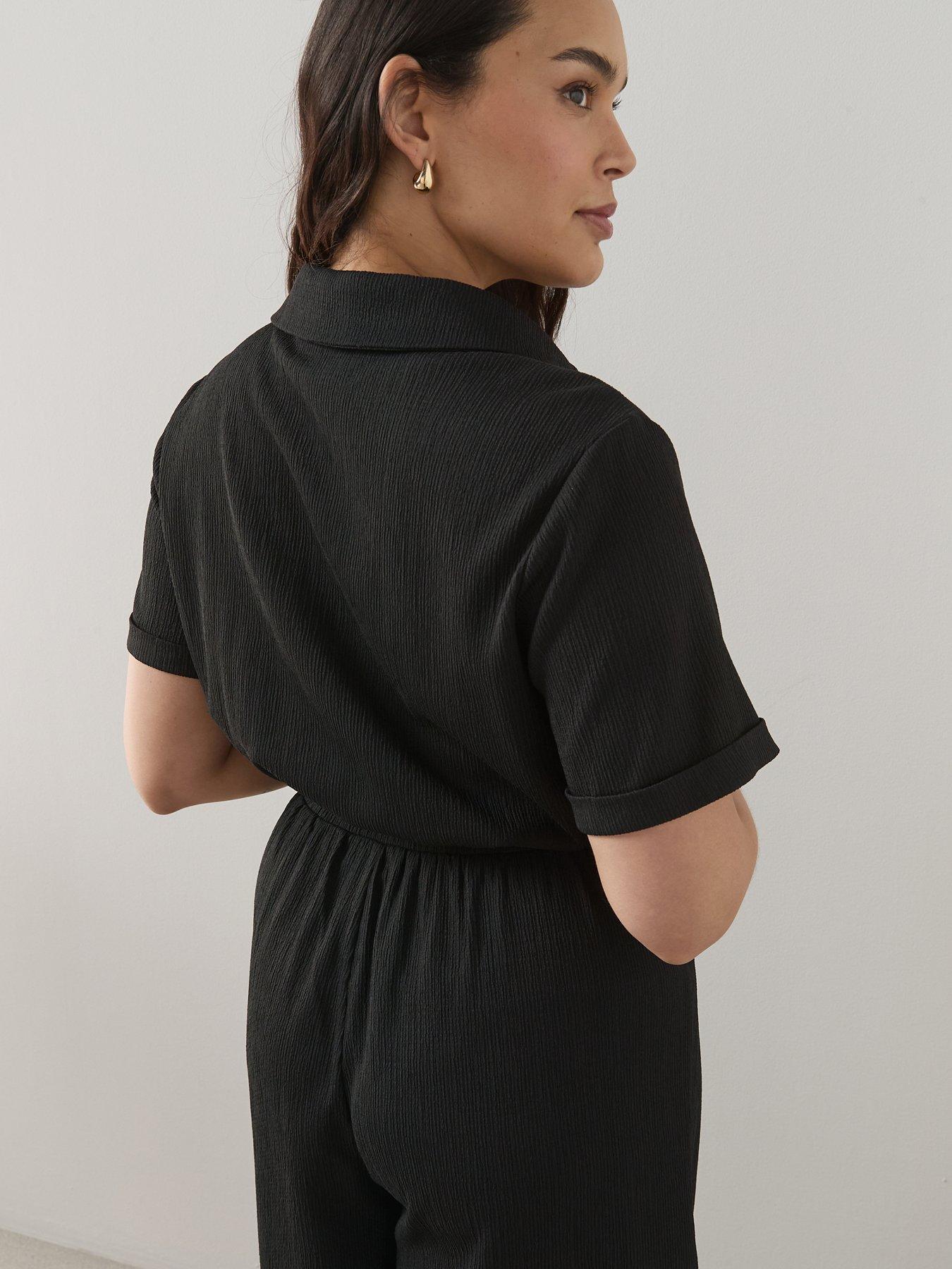 Image 5 of 6 of The Very Collection Curve Button Detail Crinkle Jumpsuit