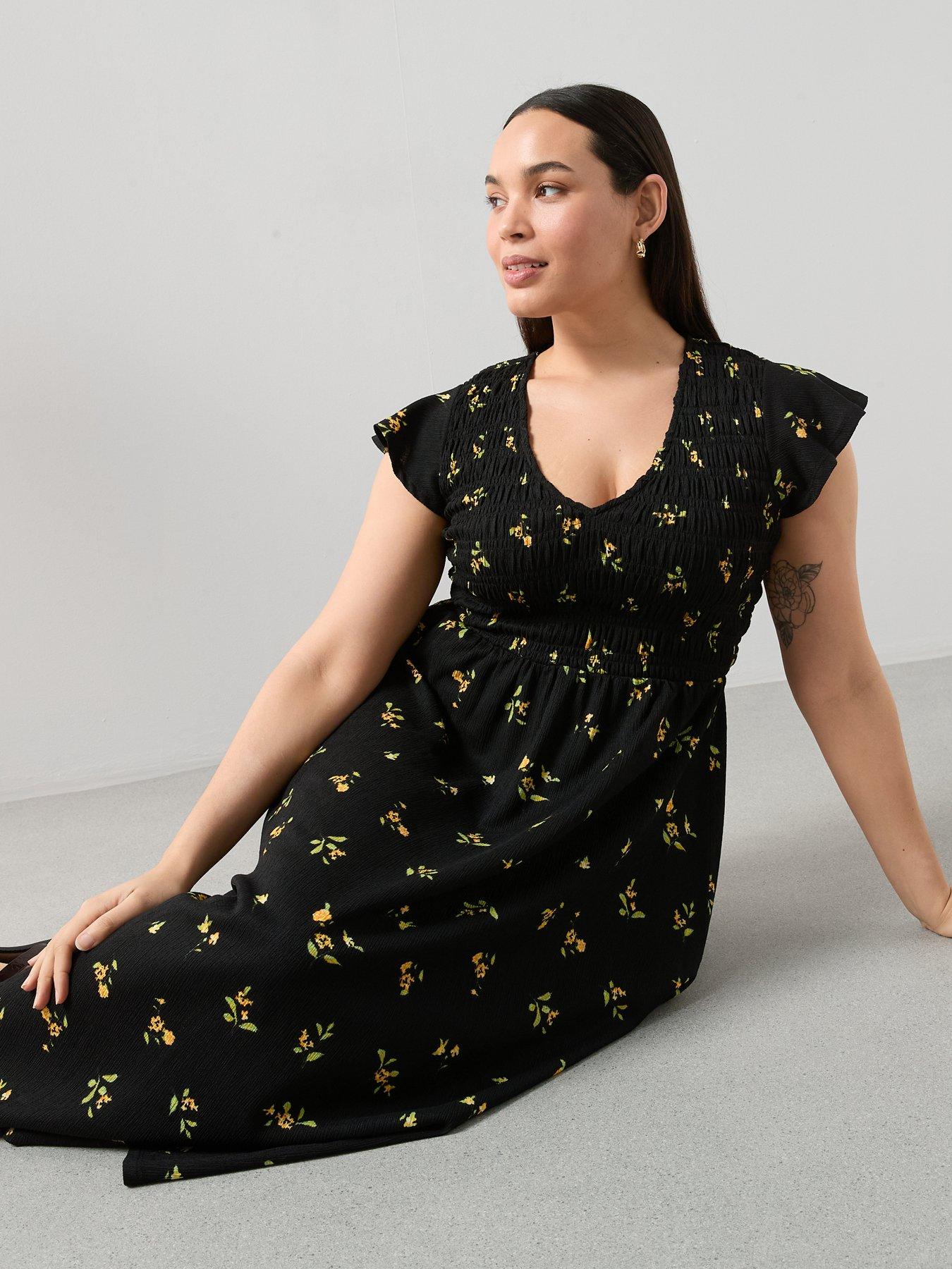 the-very-collection-curve-printed-stretch-midi-dressoutfit