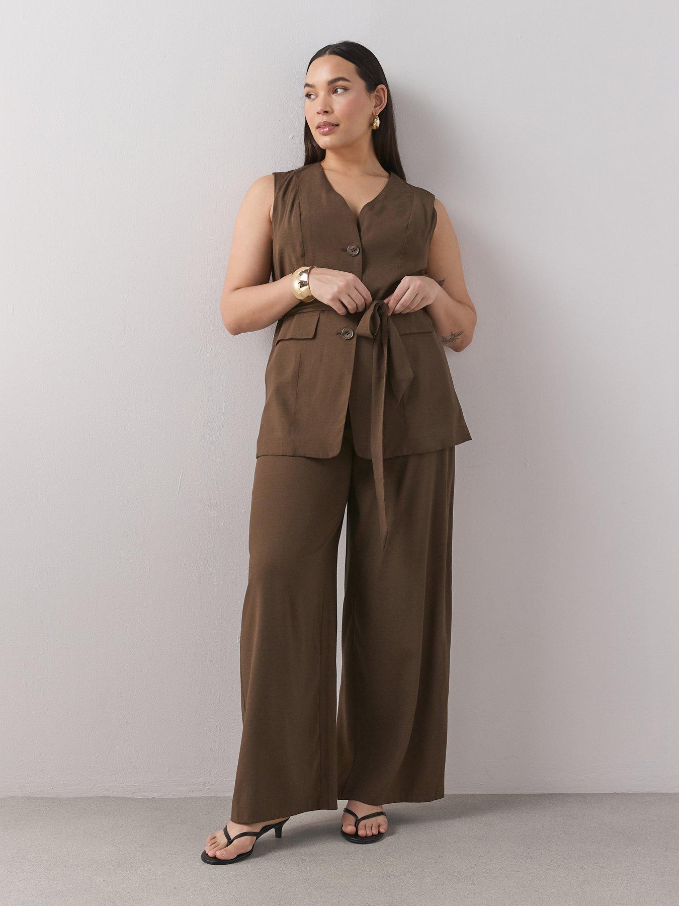 The Very Collection Curve Tailored Wide Leg Linen Co-ord Trouser