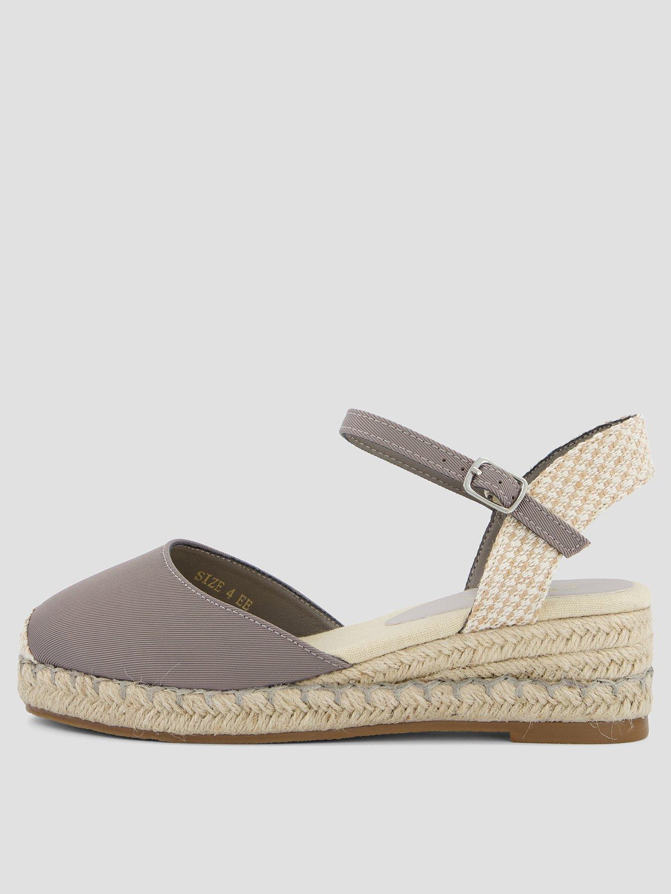 Image 1 of 7 of The Very Collection Wide Fit Closed Toe Wedge Shoe - Grey