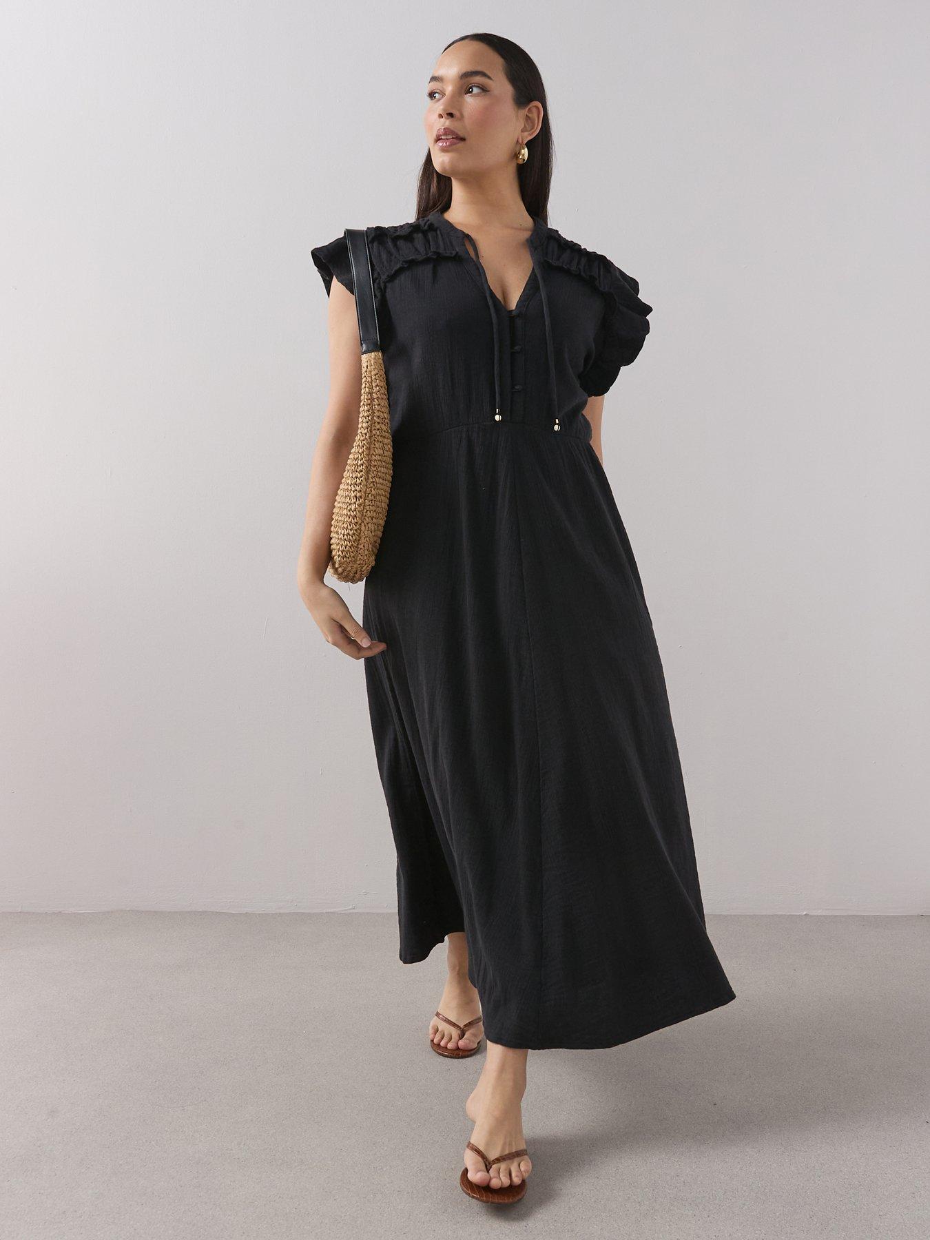 The Very Collection Curve Curve Cheesecloth Waisted Midi Dress