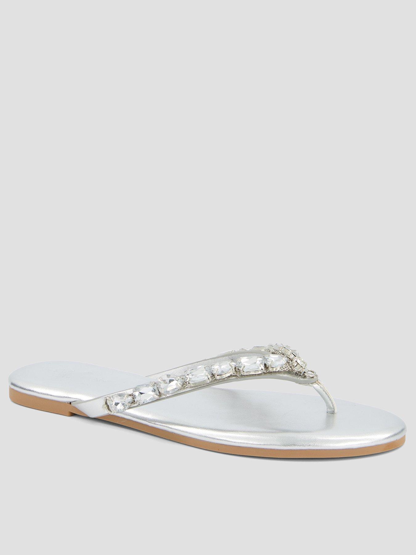 the-very-collection-wide-fit-embellished-toe-post-sandals-silverfront
