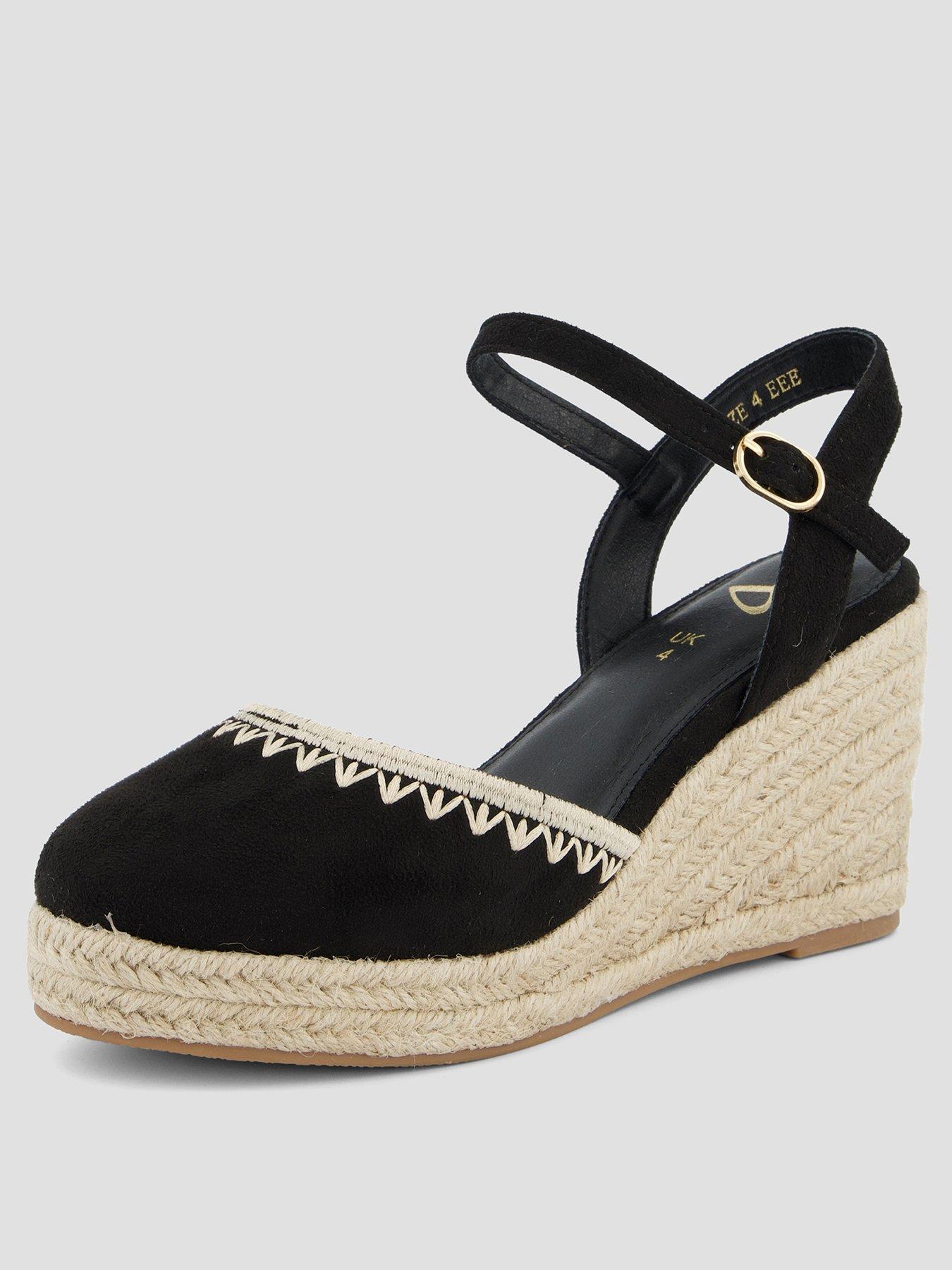 Image 2 of 7 of The Very Collection Extra Wide Low Wedge Closed Toe Shoes - Black