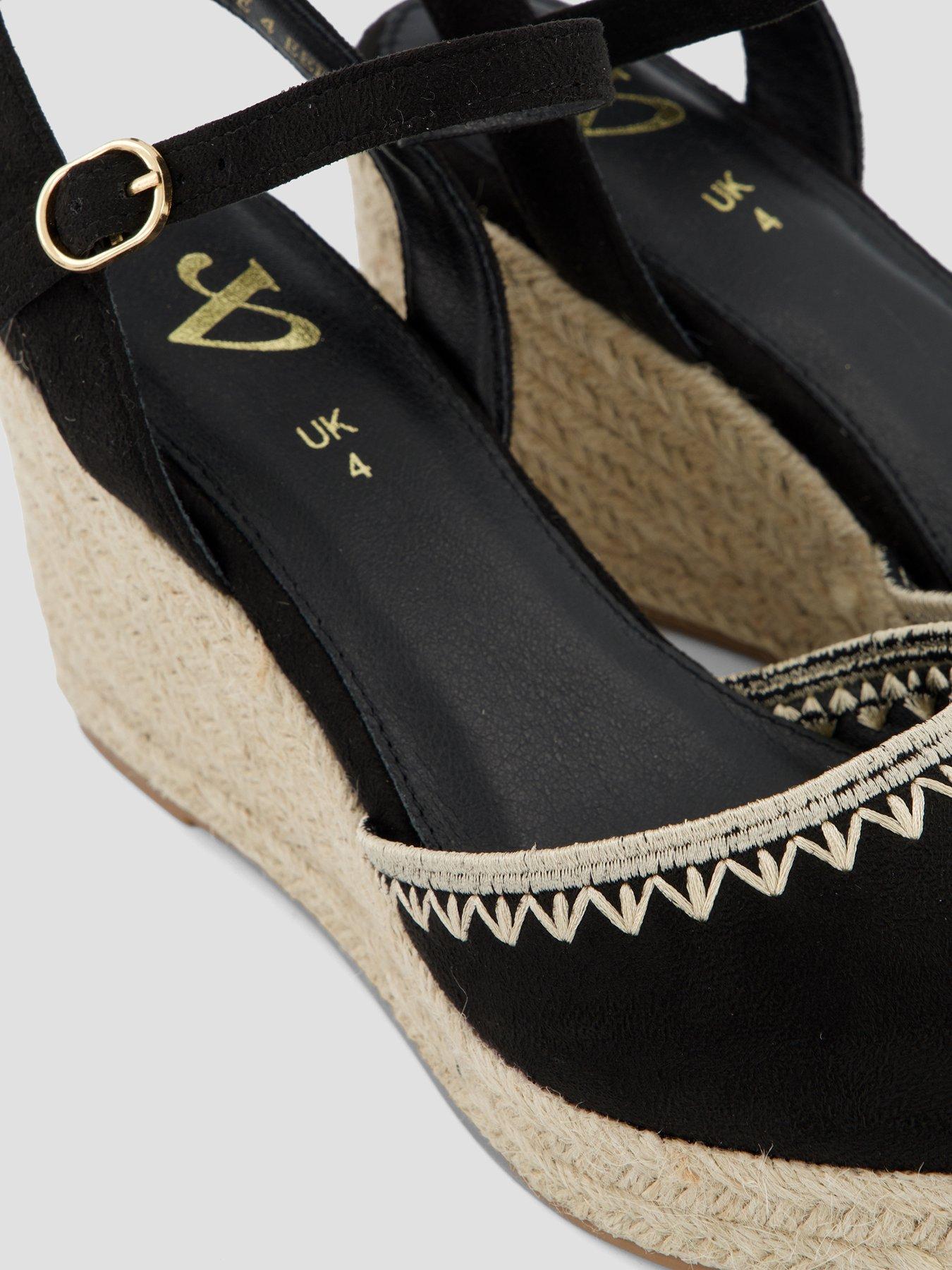 Image 5 of 7 of The Very Collection Extra Wide Low Wedge Closed Toe Shoes - Black