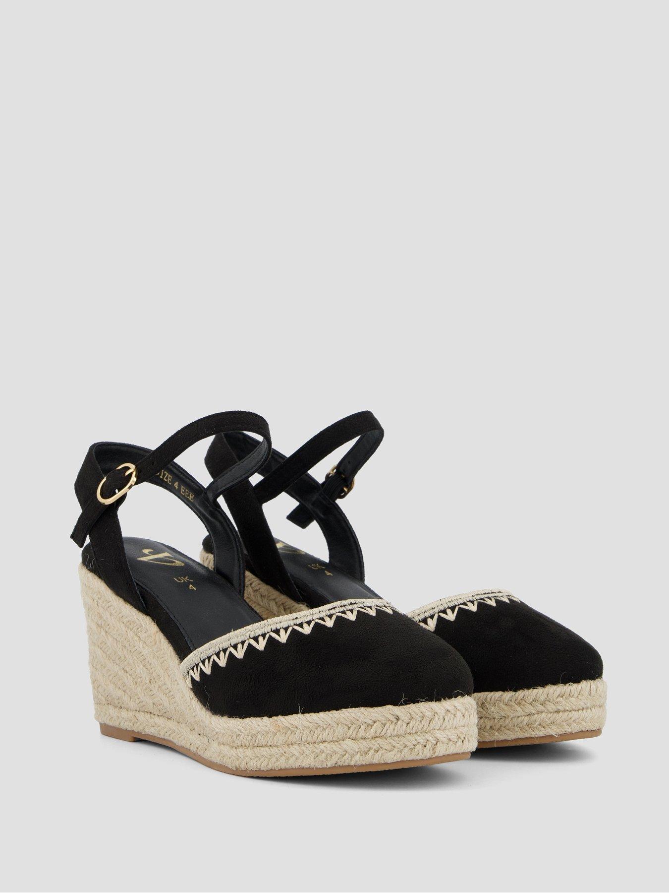Image 6 of 7 of The Very Collection Extra Wide Low Wedge Closed Toe Shoes - Black