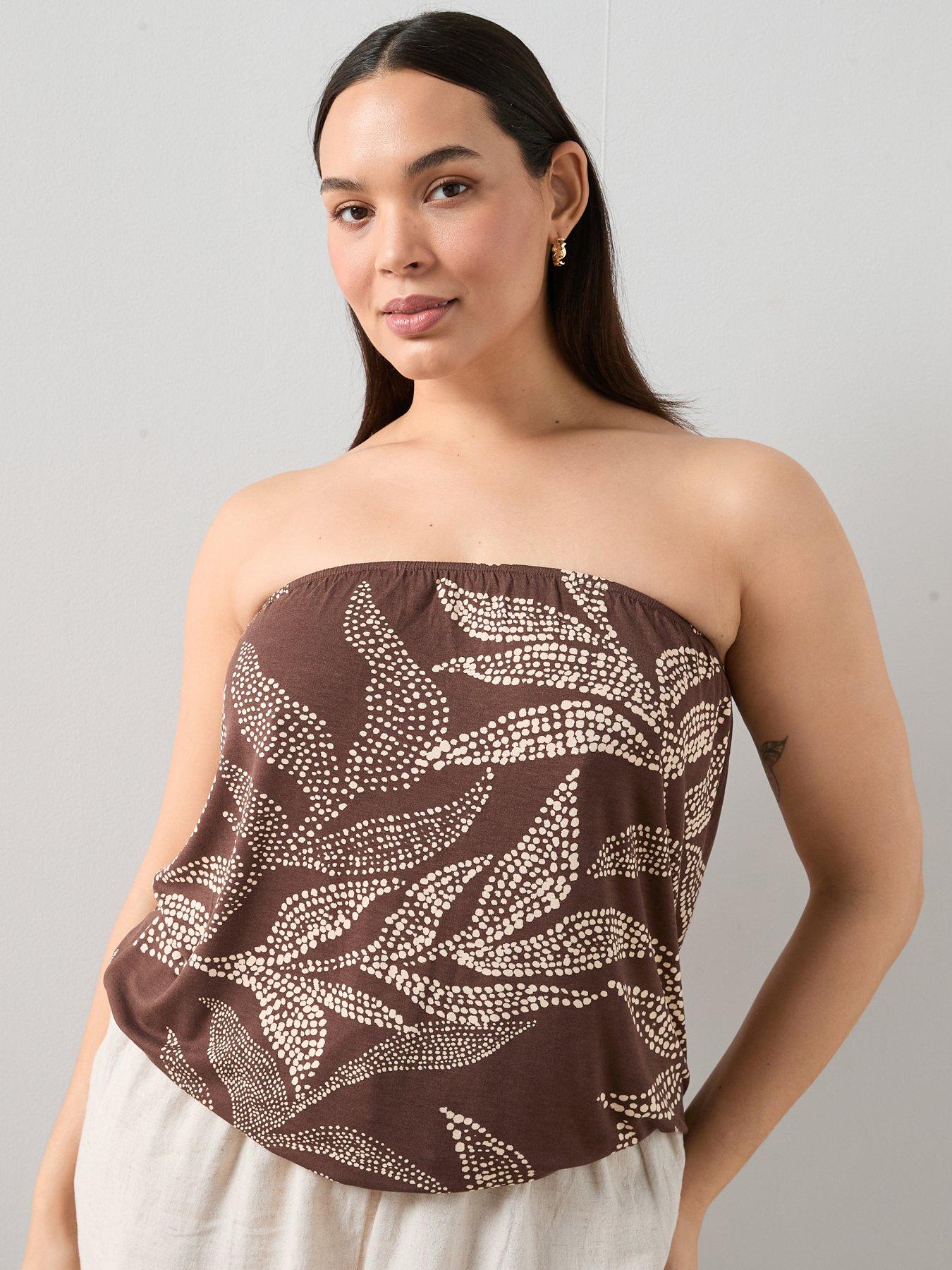 The Very Collection Curve Printed Bandeau Top