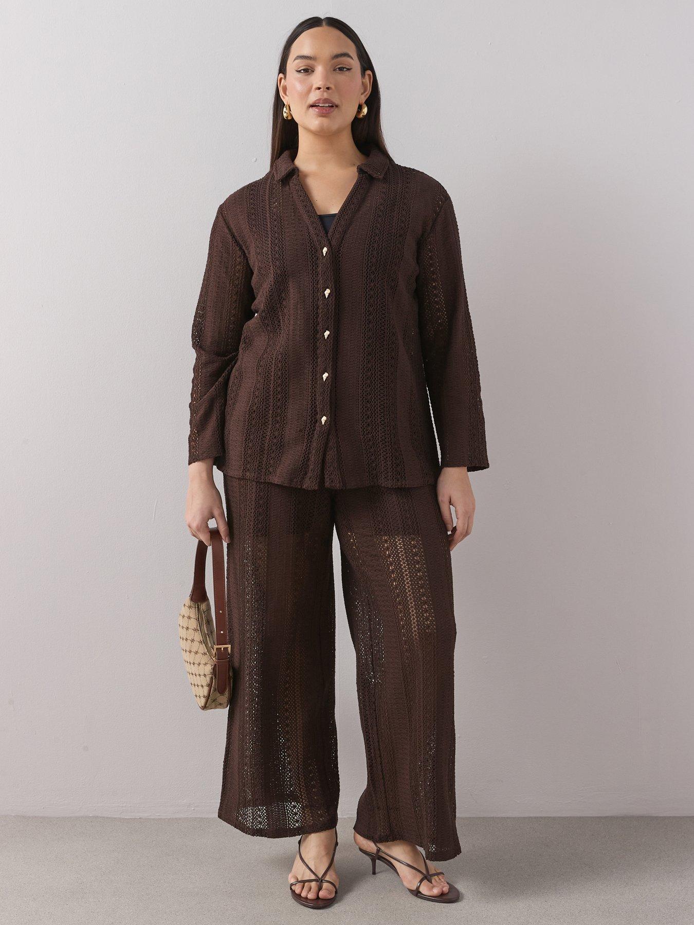 The Very Collection Curve Crochet Trouser Co-ord