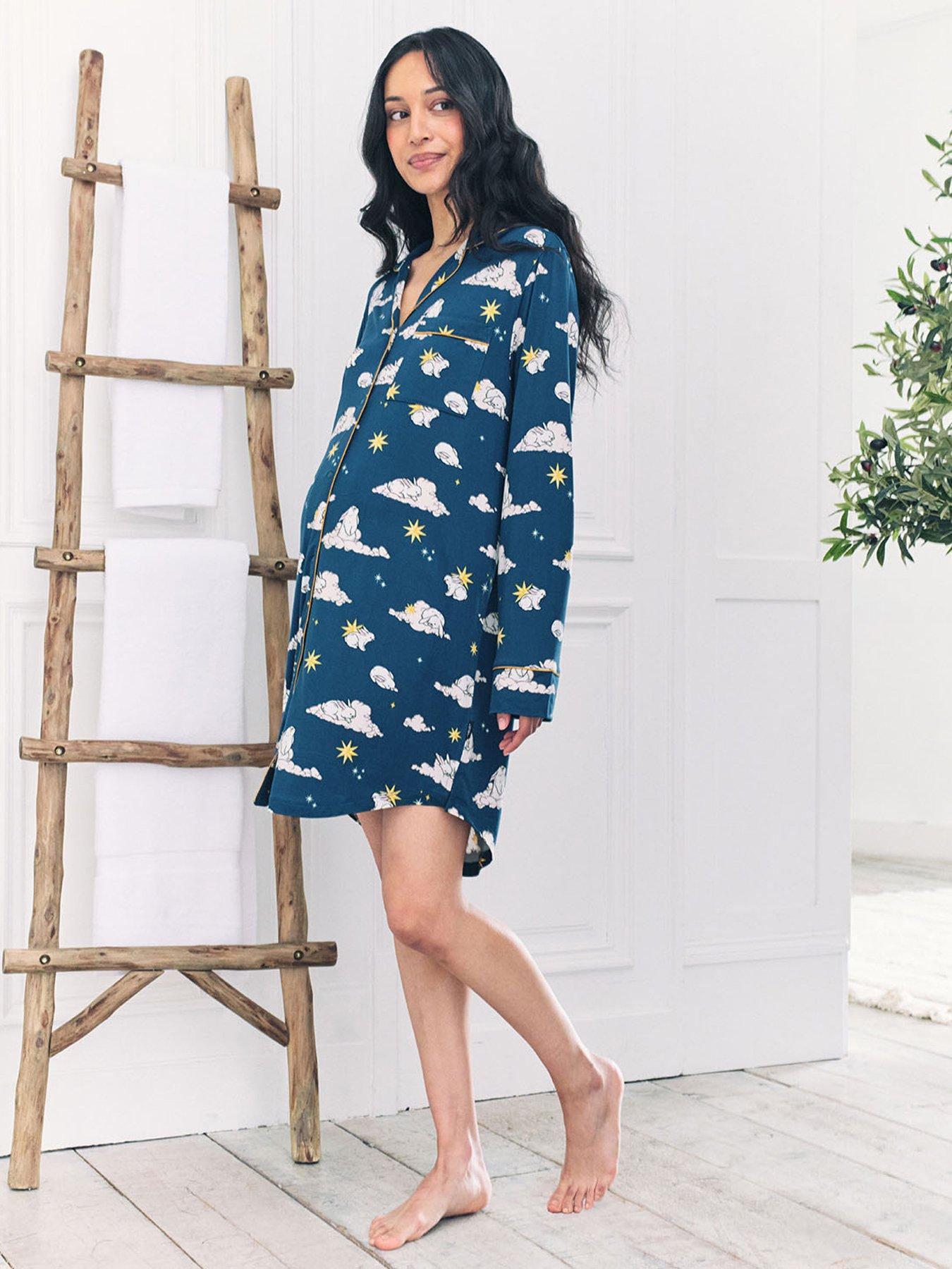 CHELSEA PEERS Chelsea Peers Maternity Night Shirt With Sleeping Bunny Print In Polyester