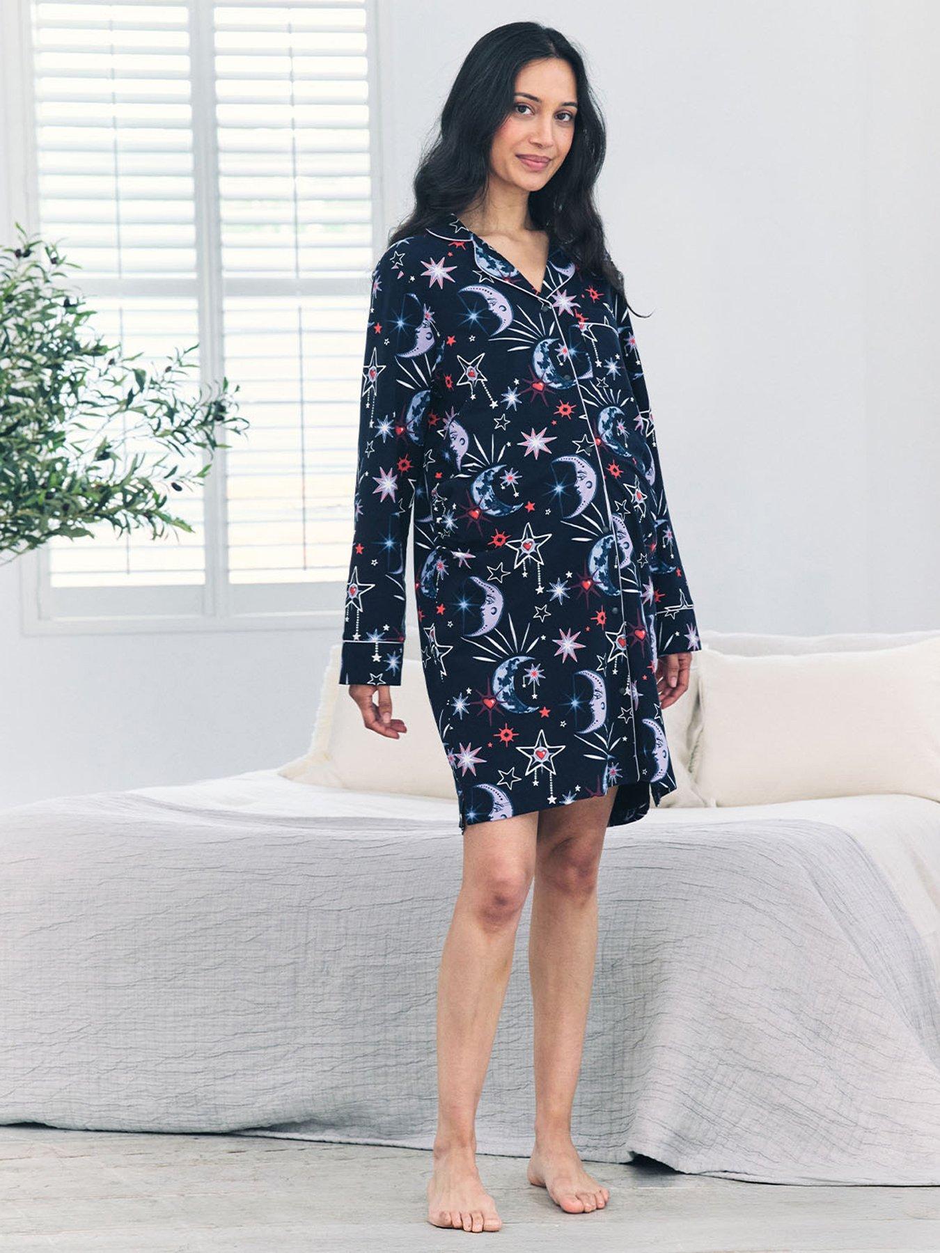 CHELSEA PEERS Chelsea Peers Maternity Nightshirt With Moon Print