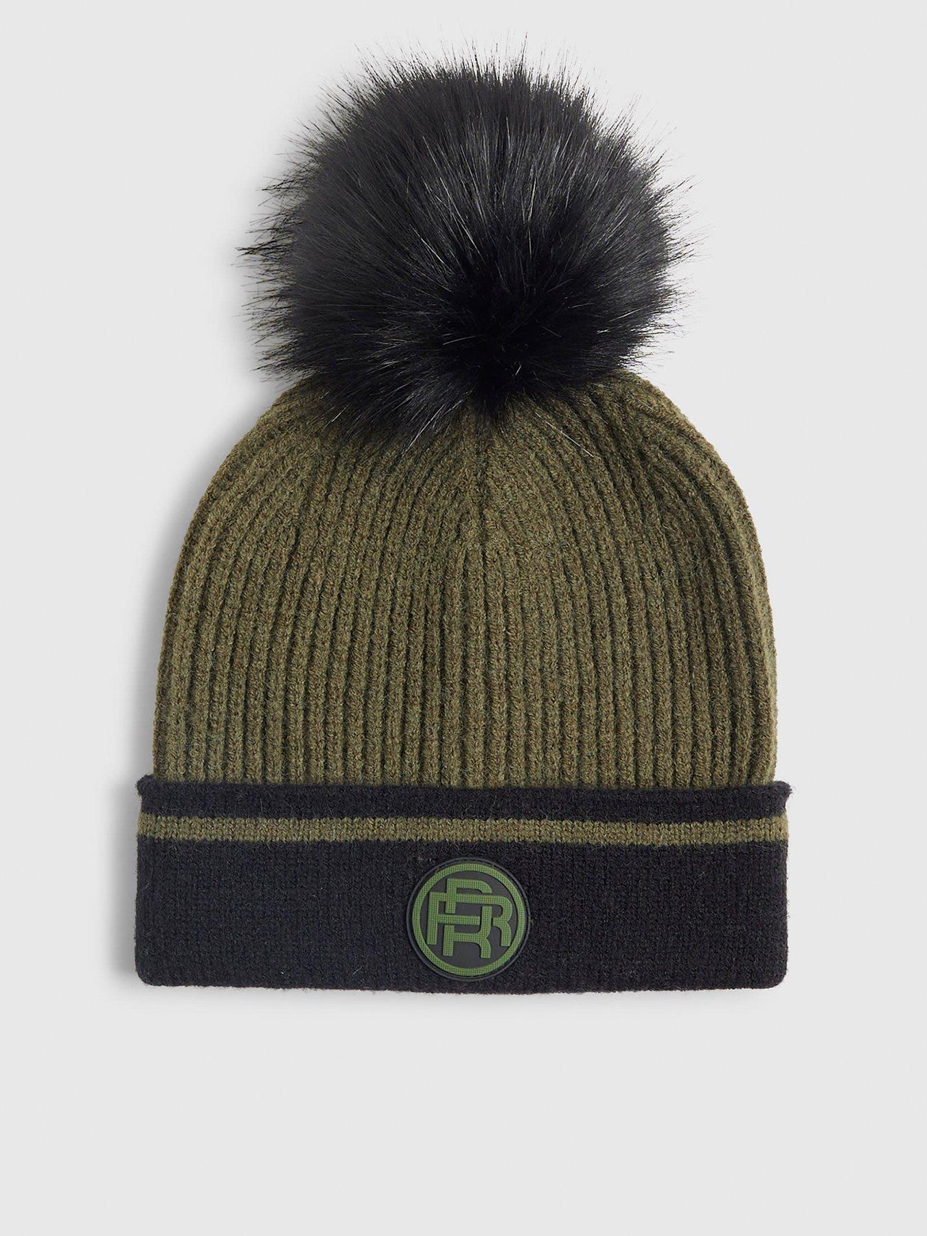 river-island-older-boys-colour-block-pom-beanie-khaki