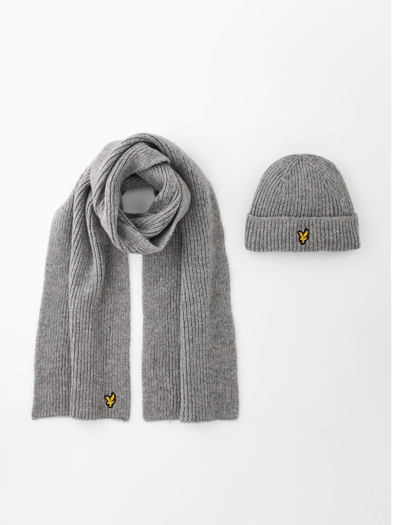 lyle-scott-brushed-scarf-and-beanie-set-grey