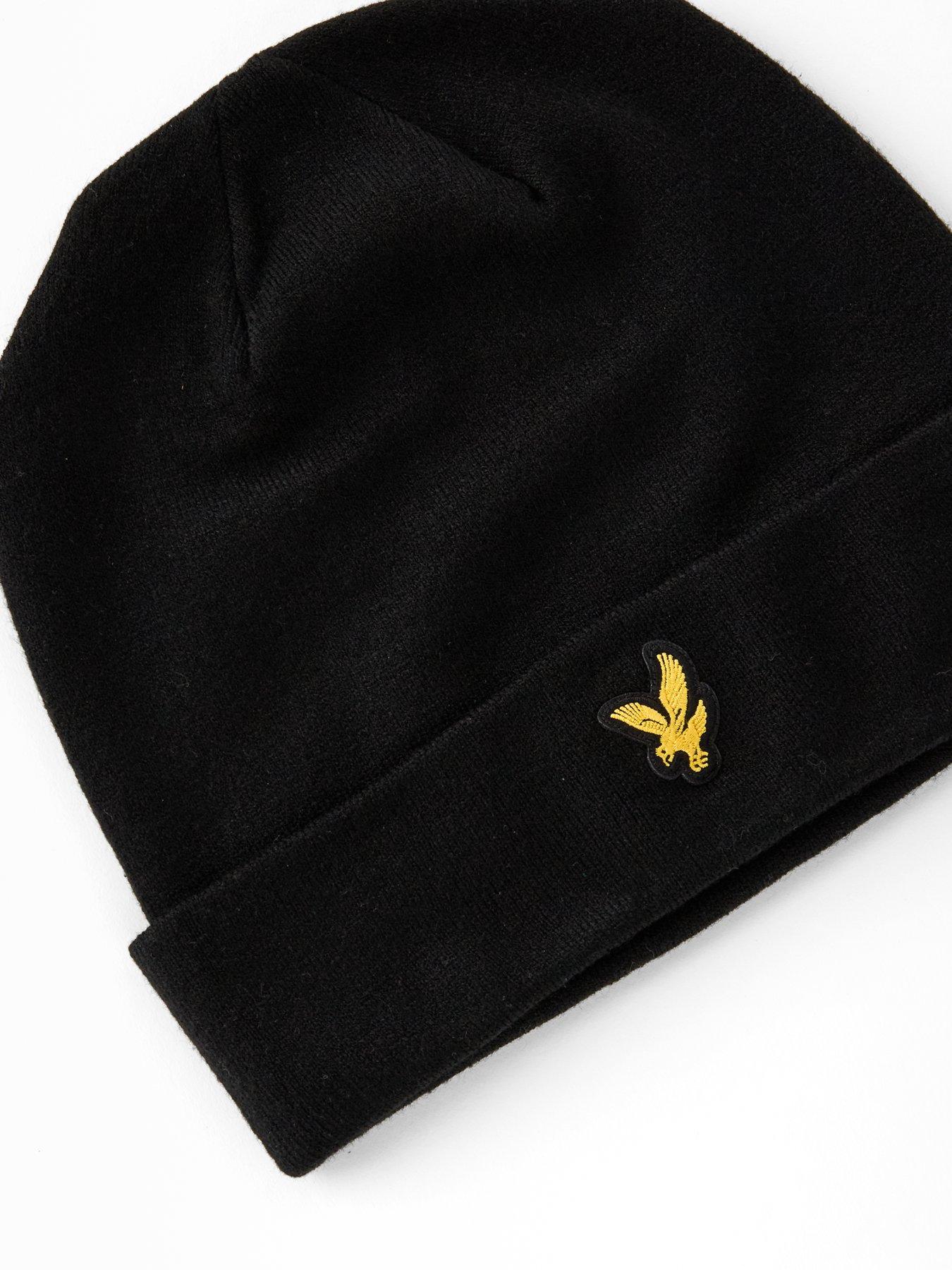 lyle-scott-lambswool-blend-scarf-and-beanie-set-blackdetail