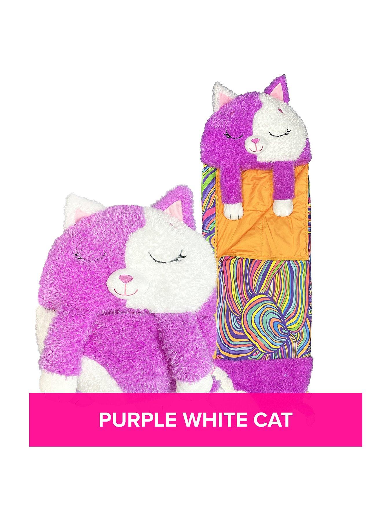 Image 2 of 8 of Happy Nappers Happy Nappers Purple White Cat (Large) Series 4