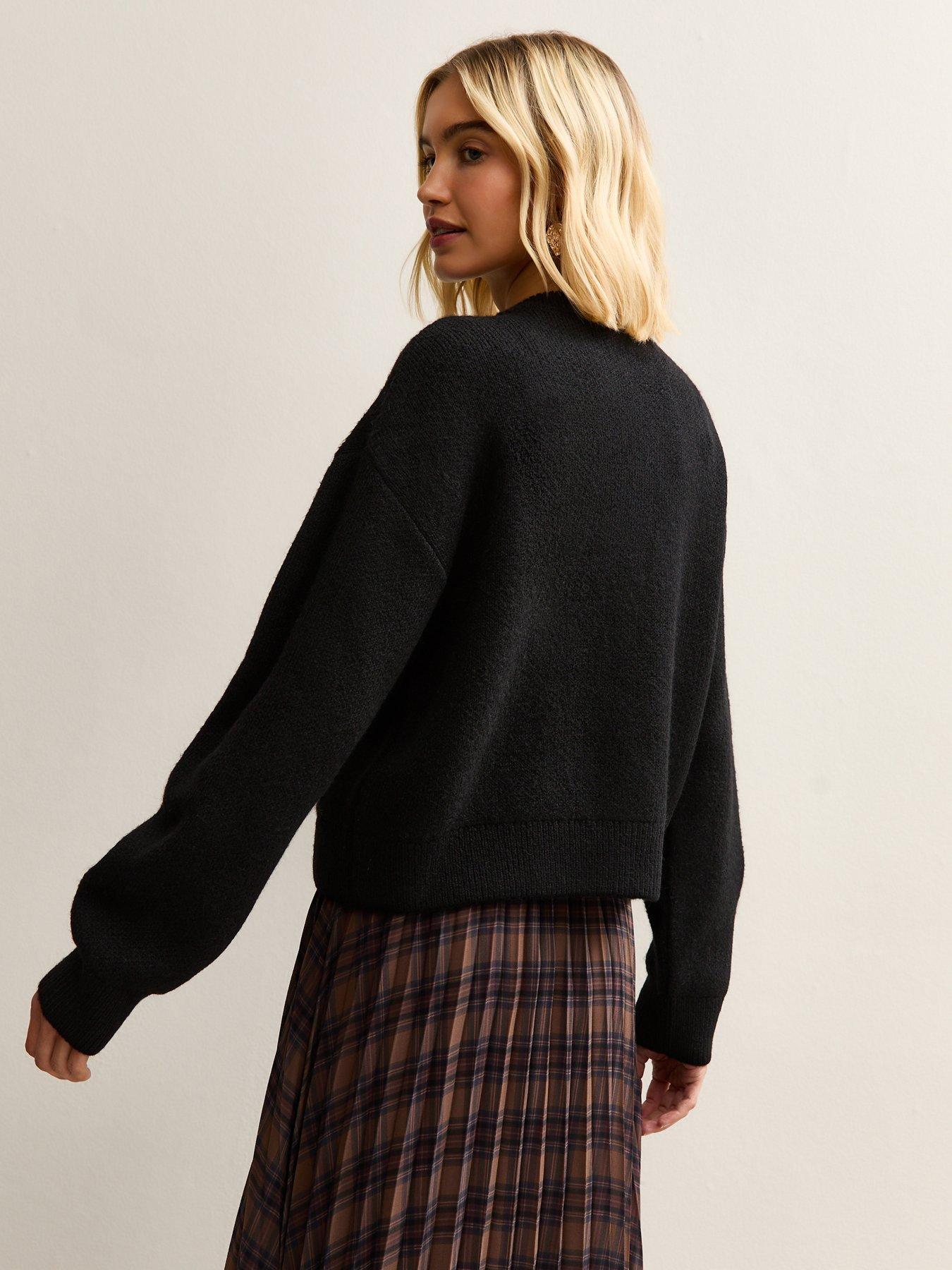 new-look-flap-pocket-knitted-bomber-jacket-blackstillFront