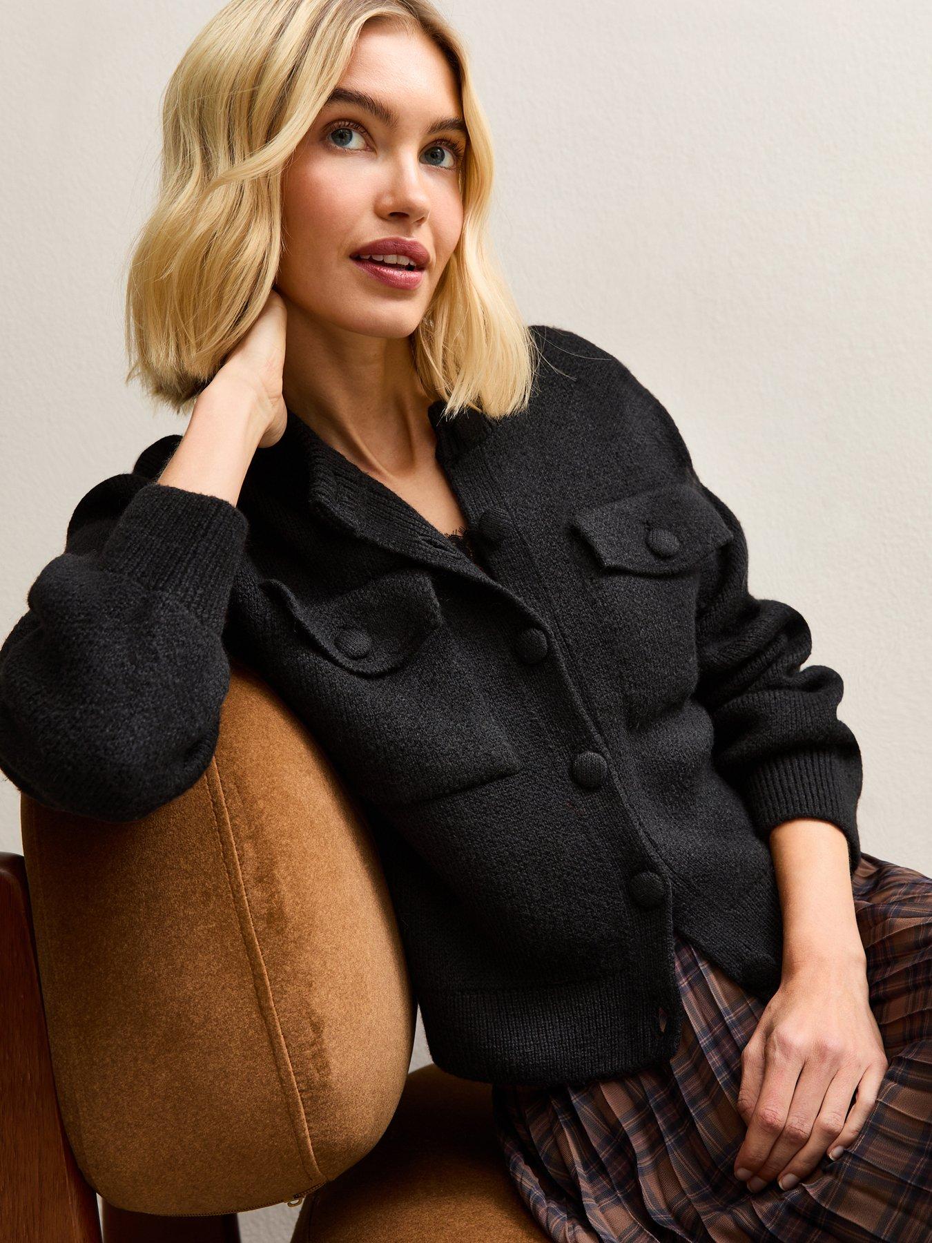 new-look-flap-pocket-knitted-bomber-jacket-blackoutfit