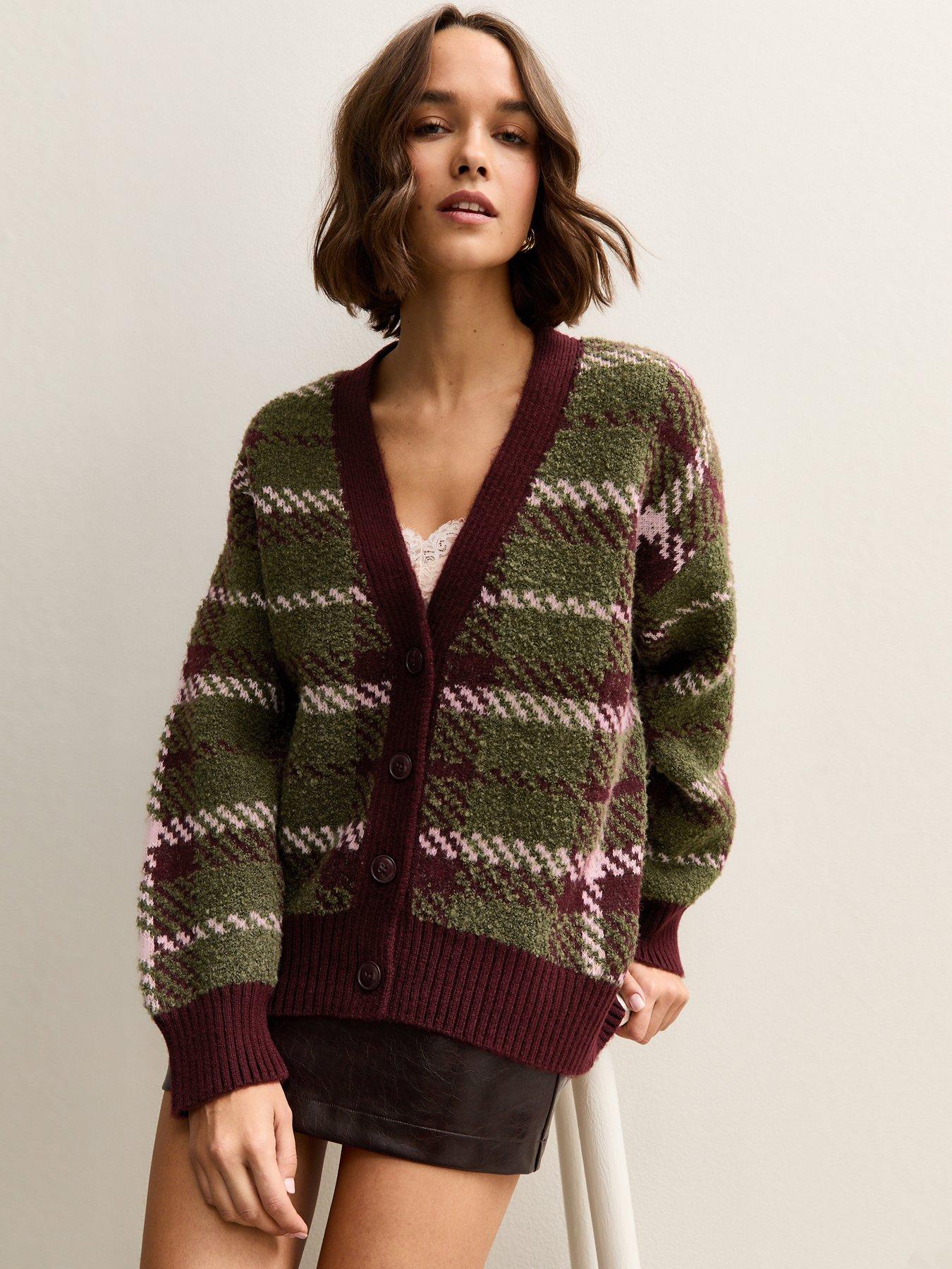 new-look-check-pattern-knitted-boyfriend-cardigan-green