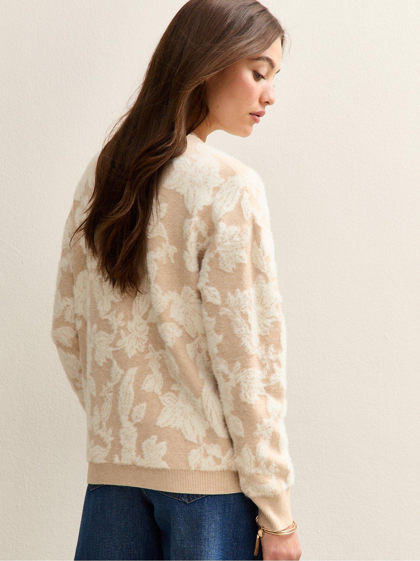 new-look-light-brown-brushed-floral-crew-neck-jumperstillFront
