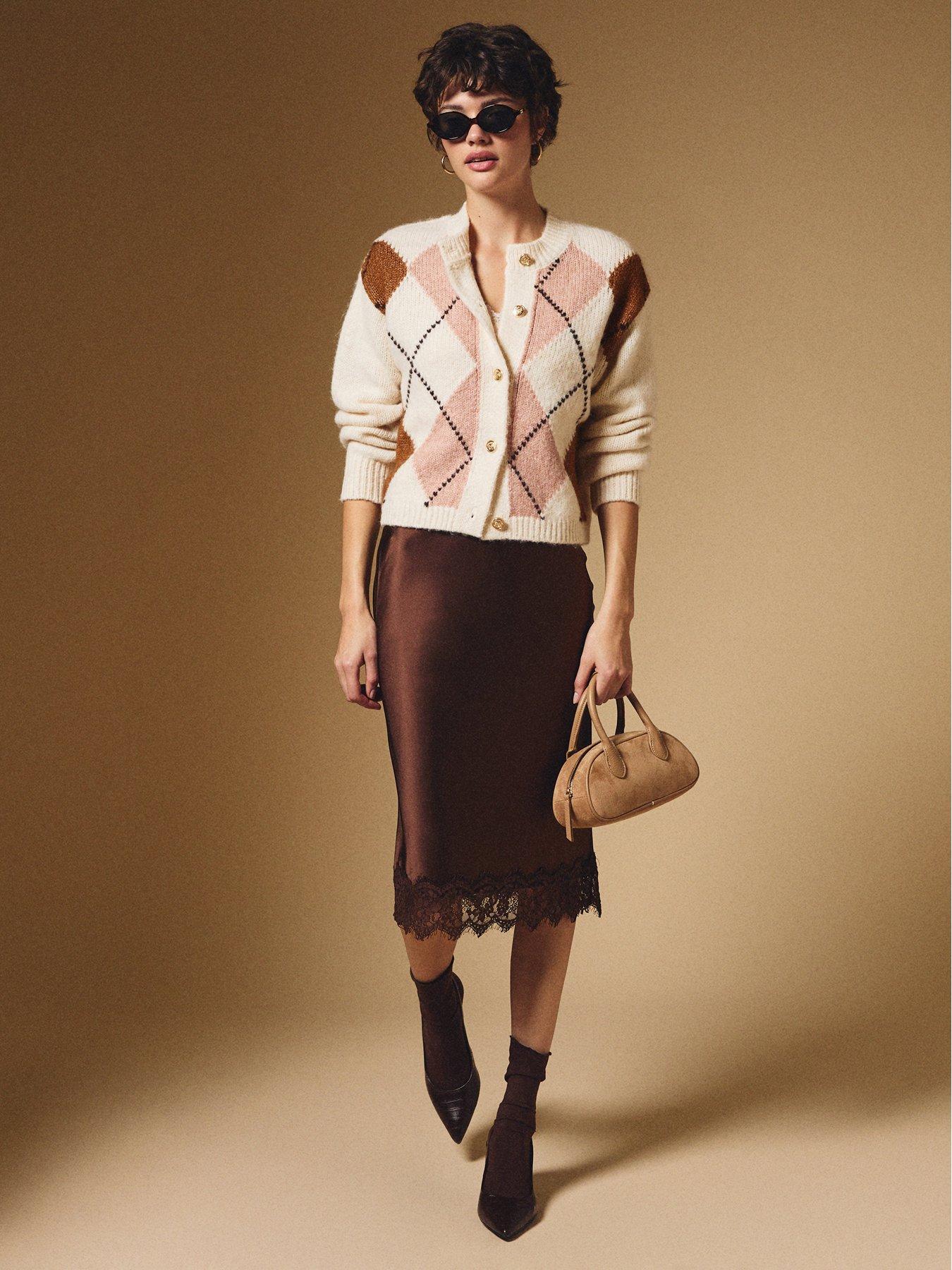 new-look-argyle-pattern-crew-neck-cardigan-creamoutfit