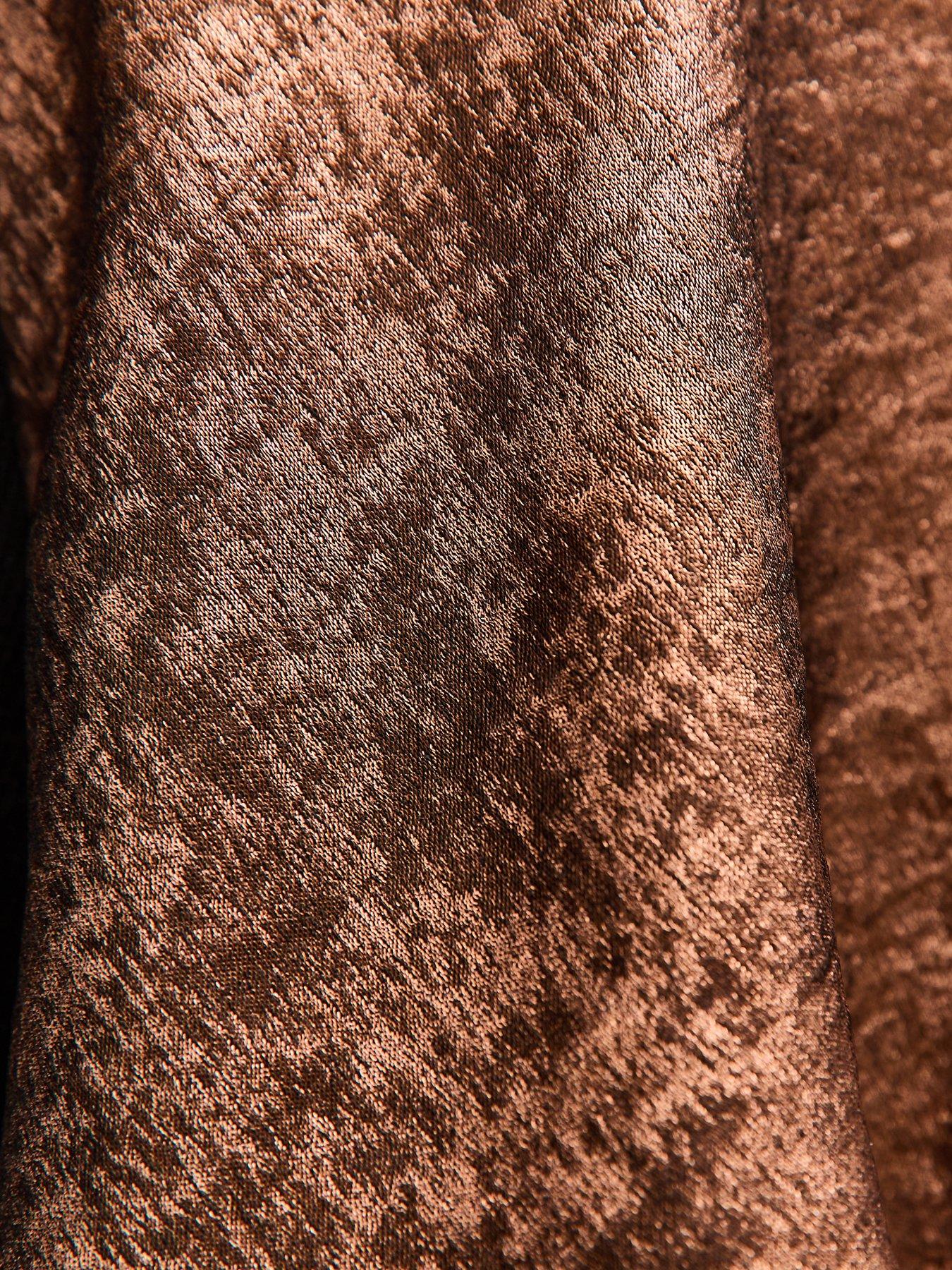 Image 5 of 5 of New Look Soft Touch Metallic Flutter Sleeve Top - Brown