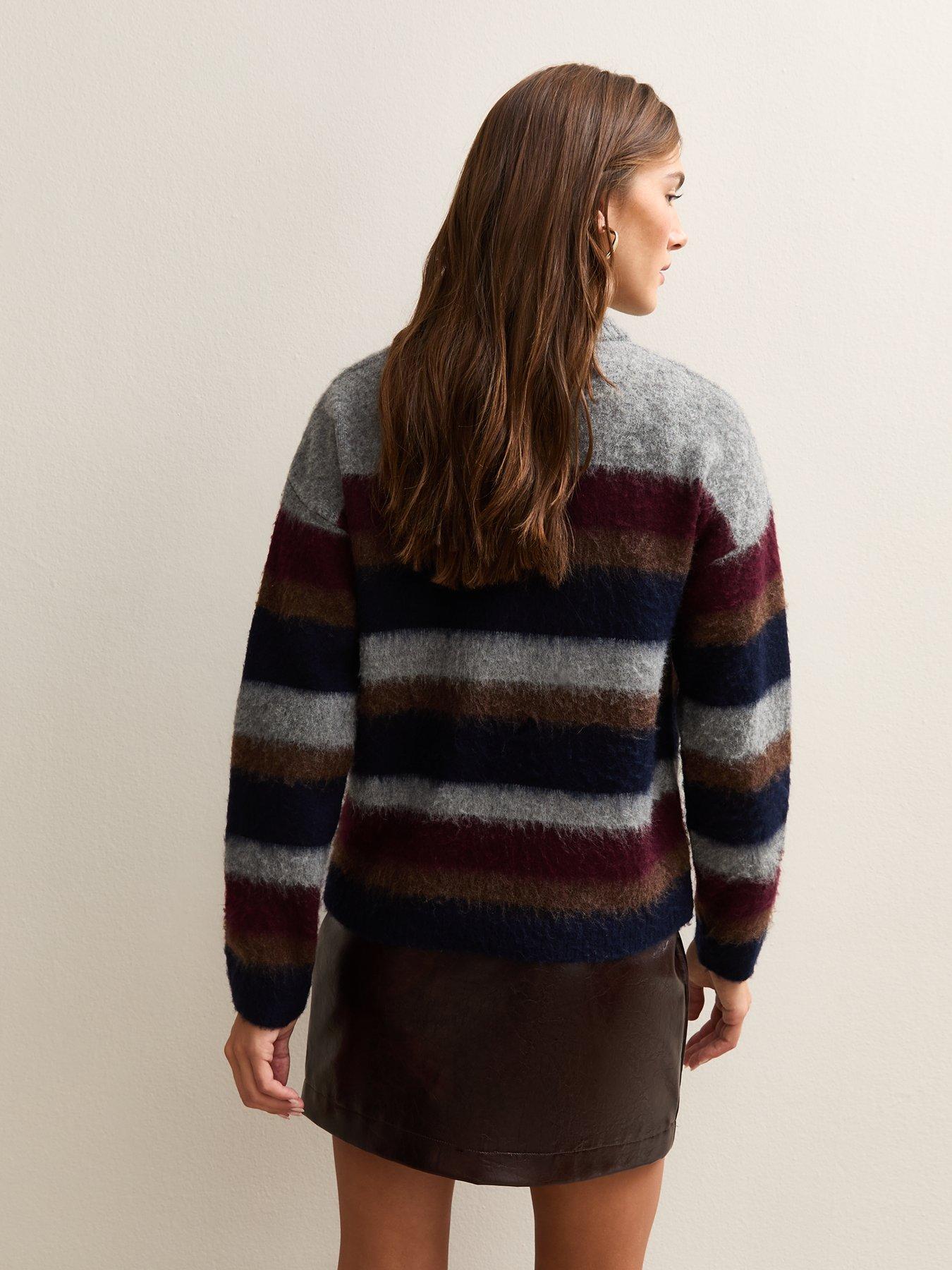 new-look-brushed-stripe-jumper-greystillFront