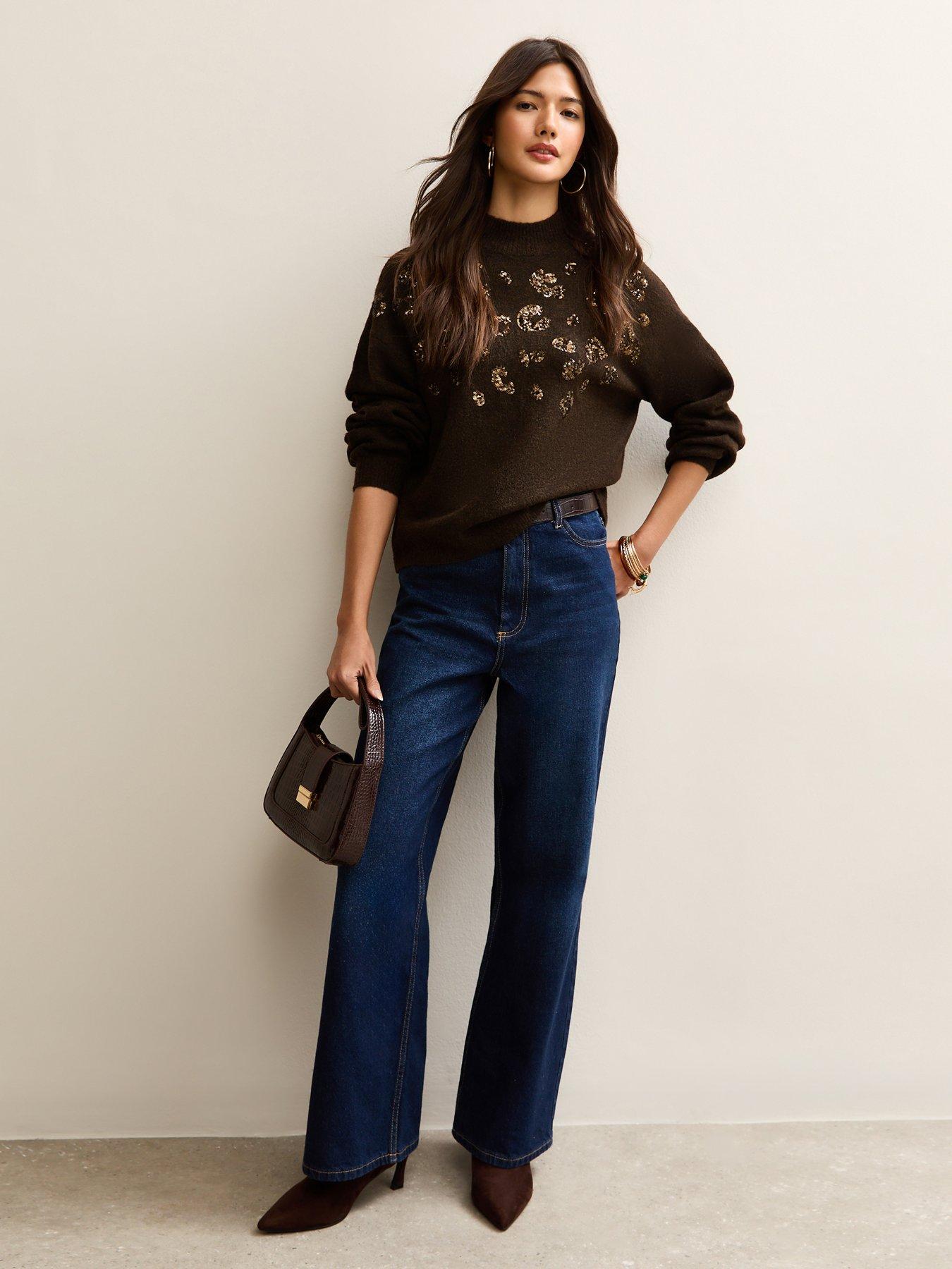 new-look-sequin-animal-motif-mock-neck-jumper-brownback