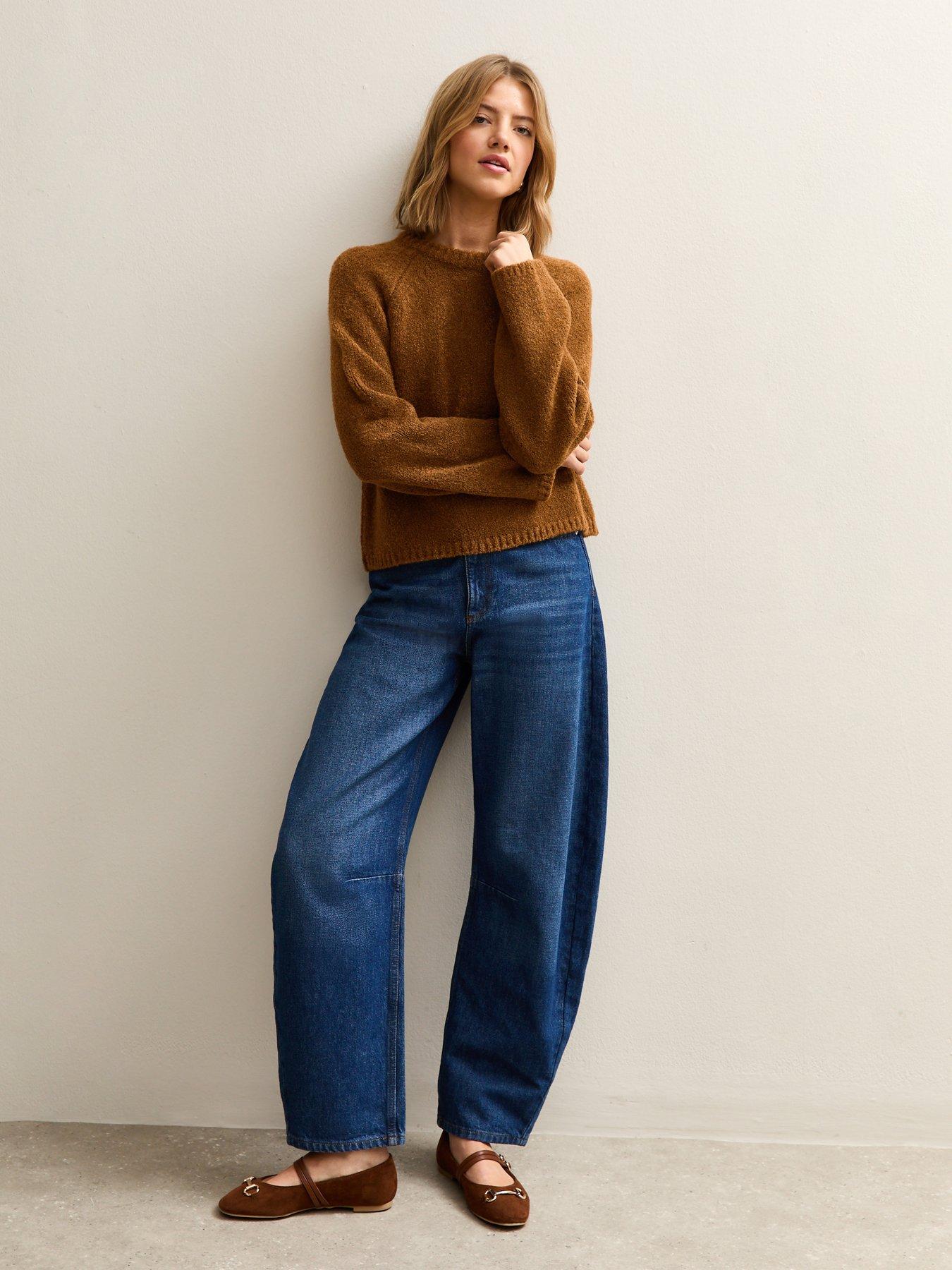 new-look-dark-yellow-wide-sleeve-raglan-jumperback