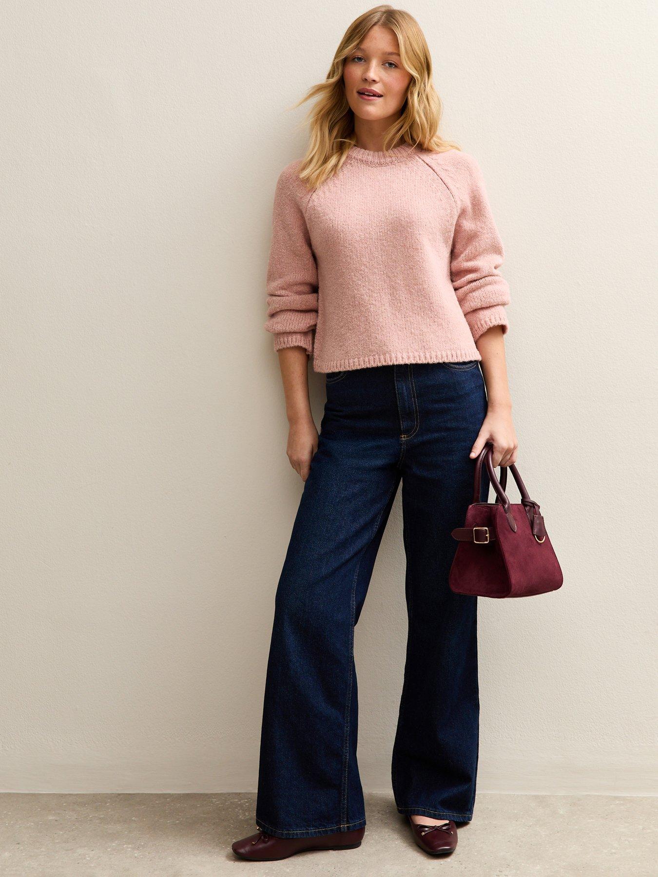 Image 3 of 5 of New Look Light Pink Wide Sleeve Raglan Jumper