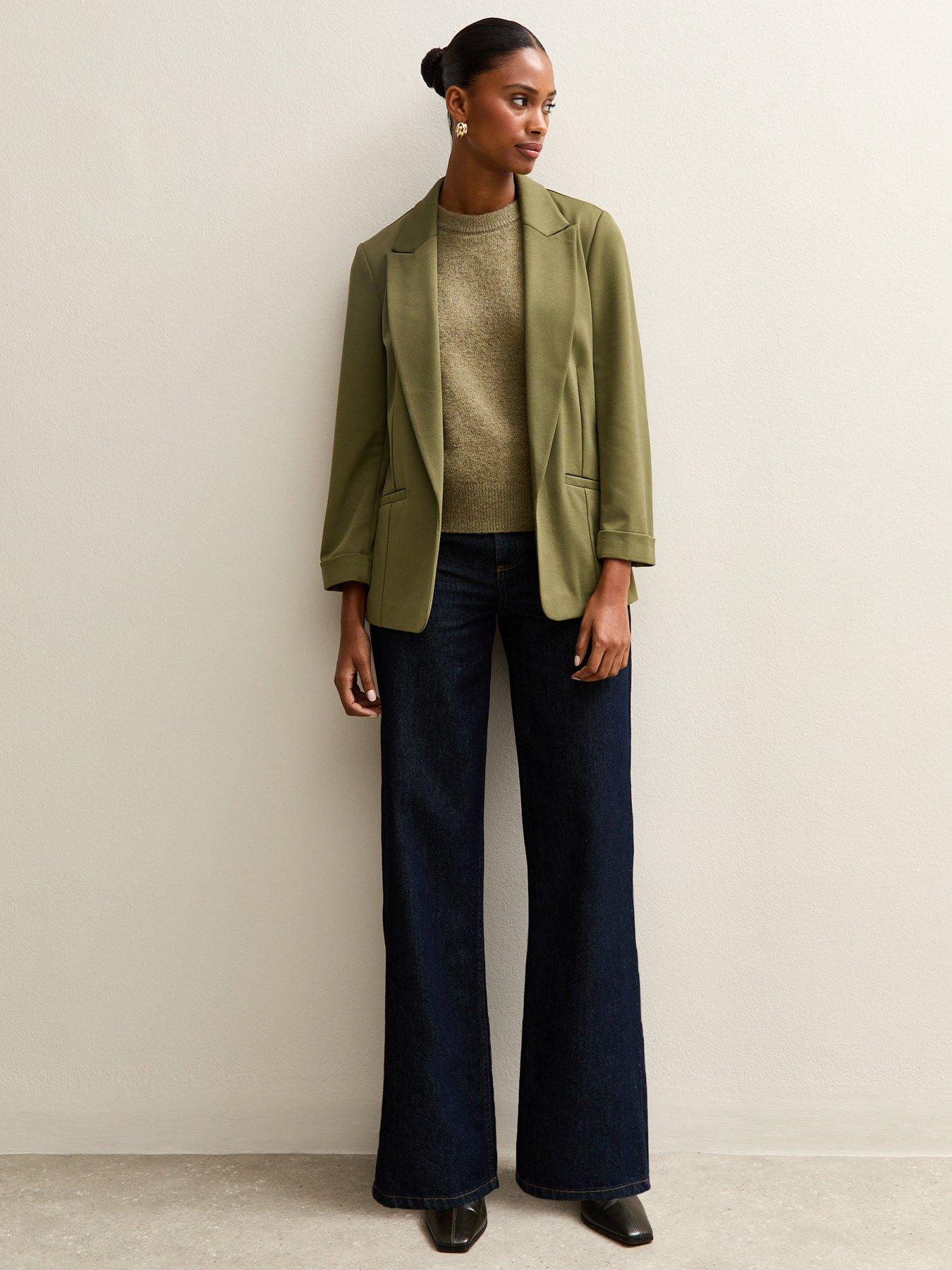 new-look-dark-khaki-ponte-jersey-blazerback