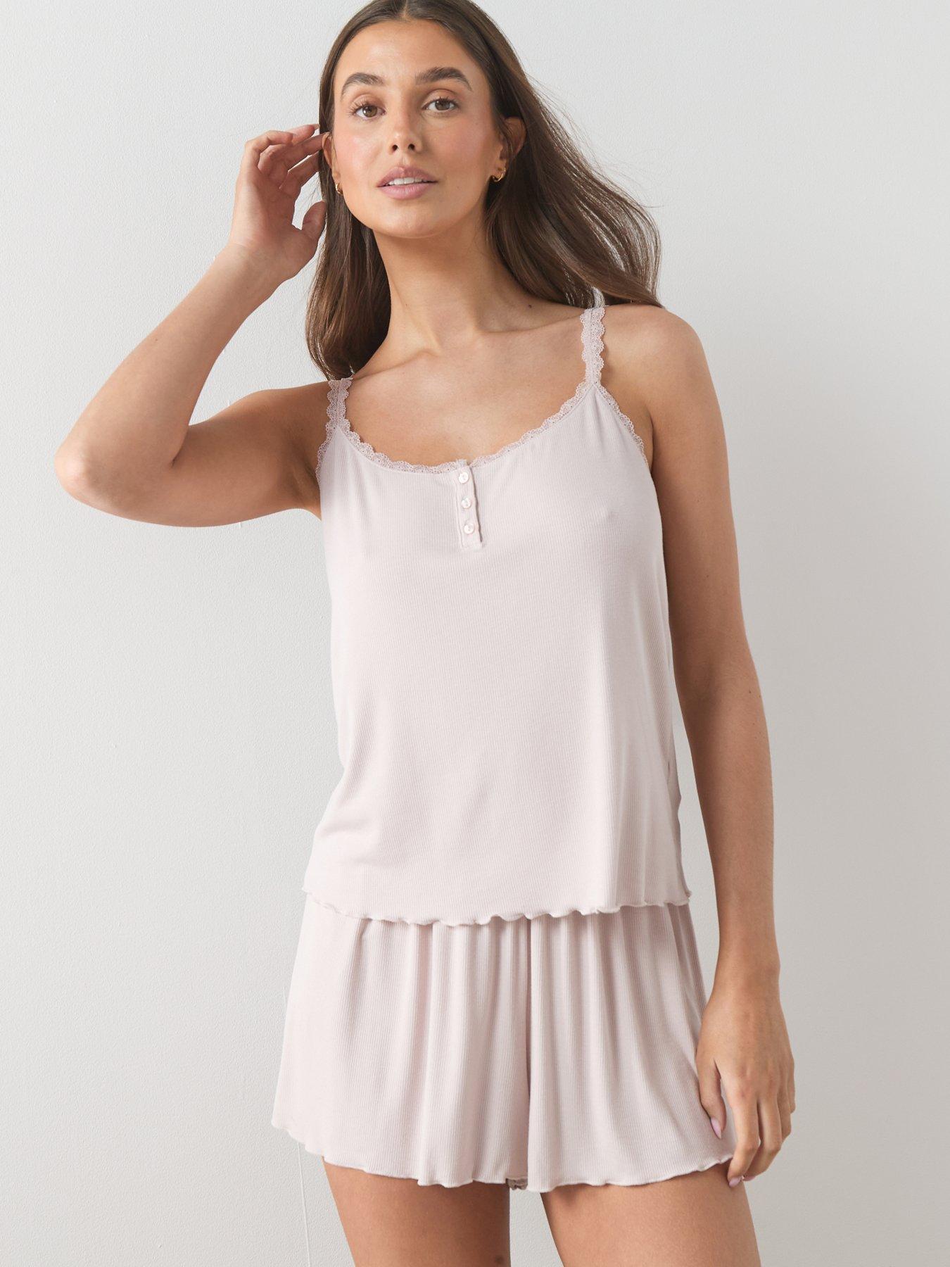 The Very Collection Frill Lace Cami And Short Pyjama Set - Pink