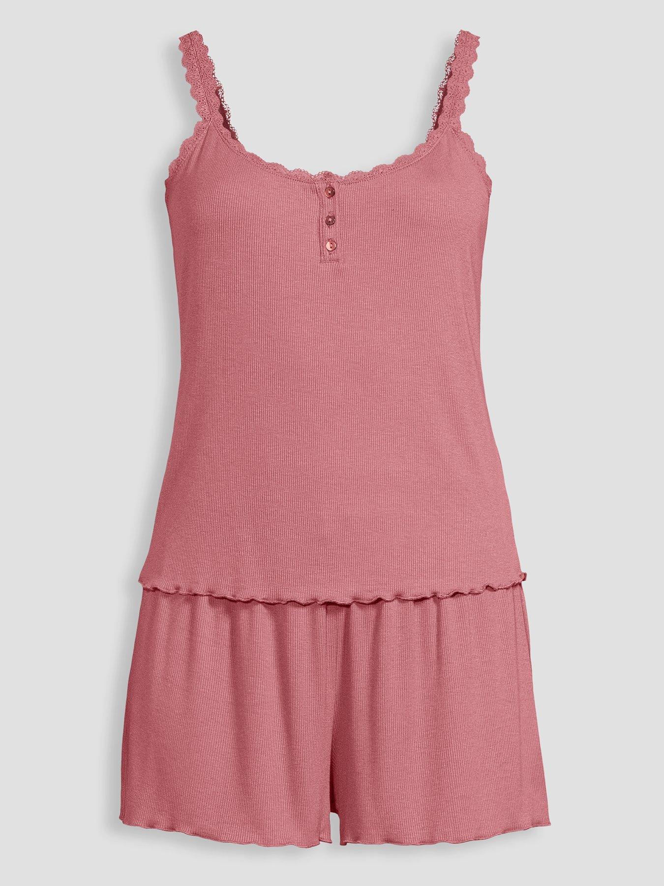 Image 7 of 7 of The Very Collection Frill Lace Cami And Short Pj Set