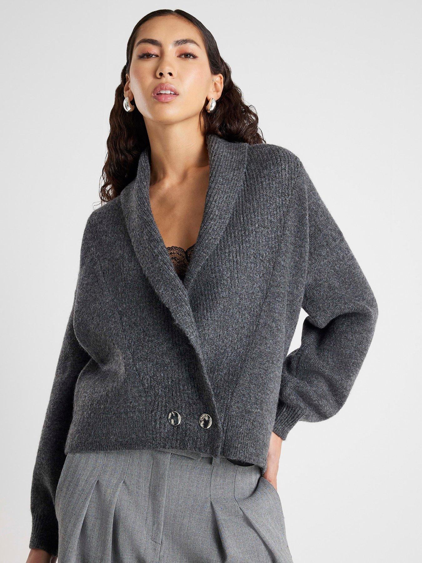 river-island-batwing-collar-cardigan-grey