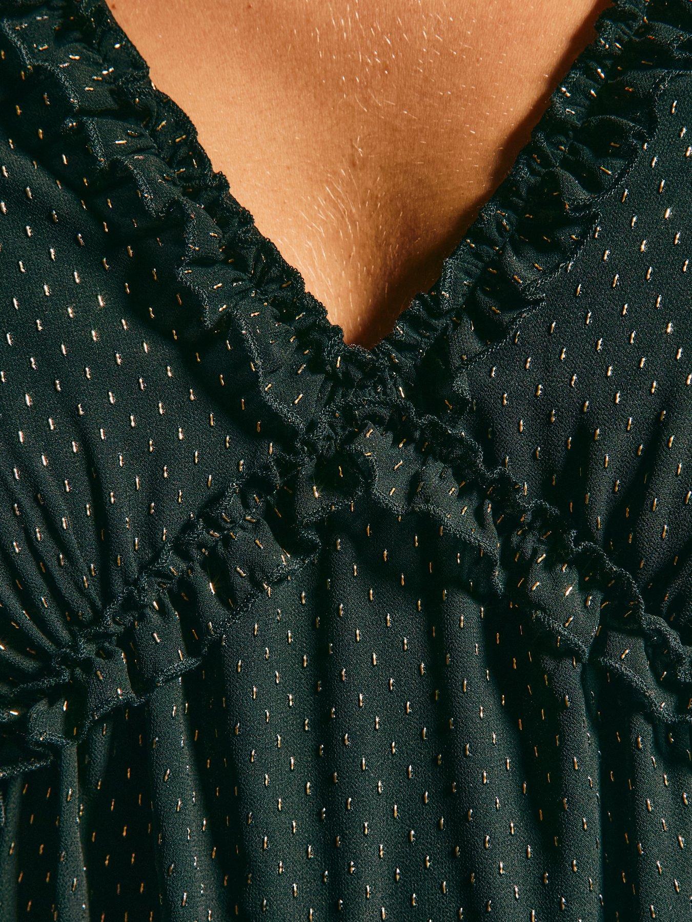 new-look-black-chiffon-gold-fleck-mini-dressdetail