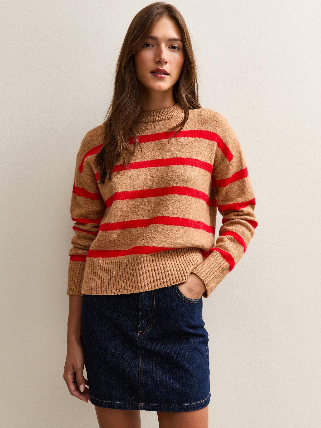 new-look-yellow-and-red-striped-crew-neck-jumper