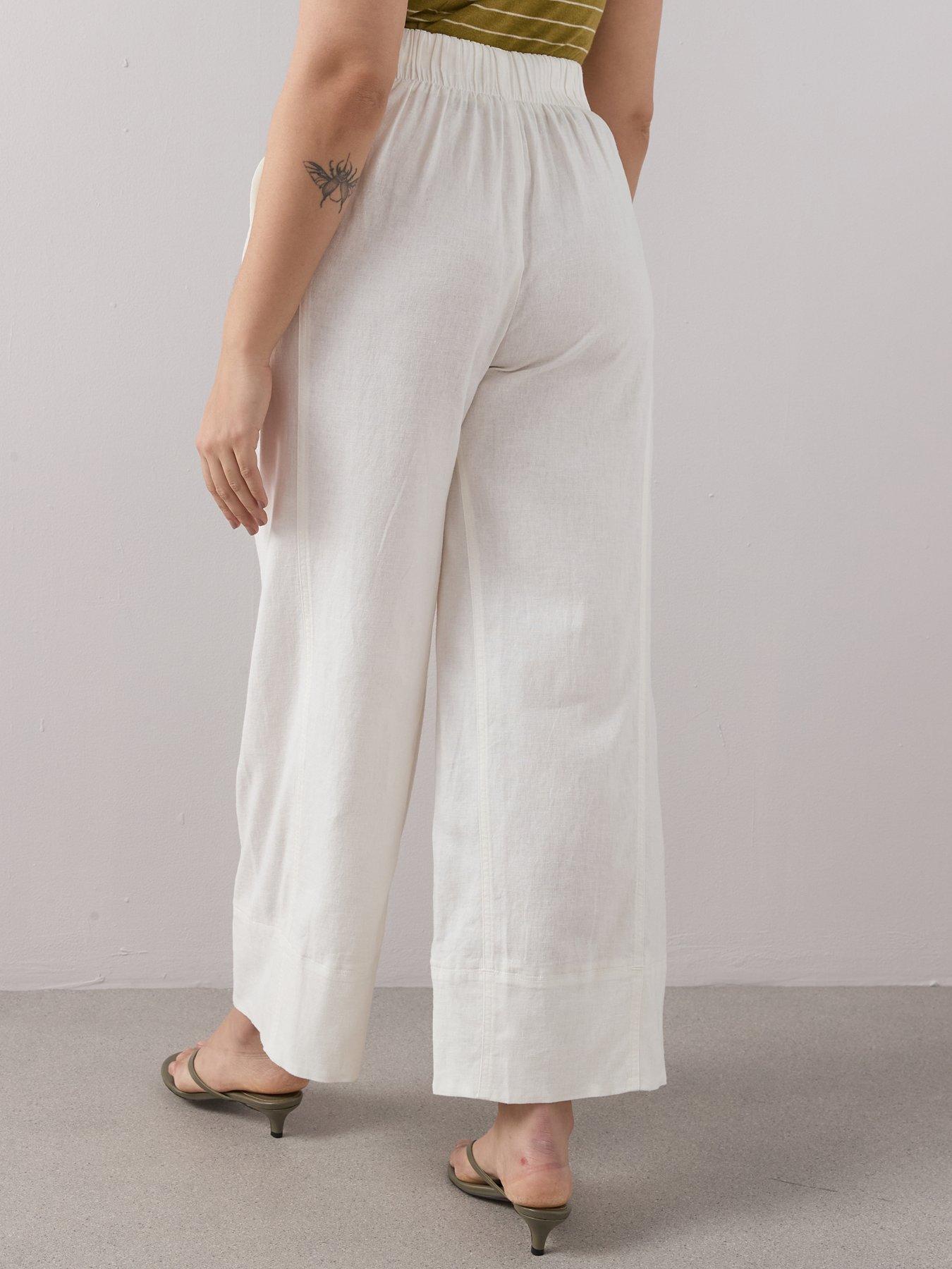 Image 2 of 6 of The Very Collection Curve Elasticated Waist Wide Leg Linen Trouser