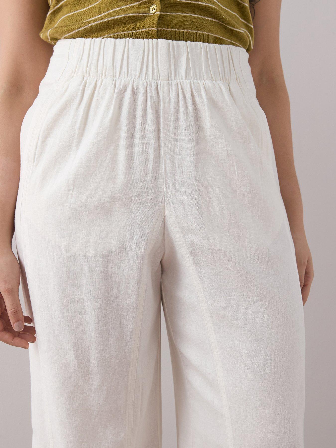 Image 4 of 6 of The Very Collection Curve Elasticated Waist Wide Leg Linen Trouser