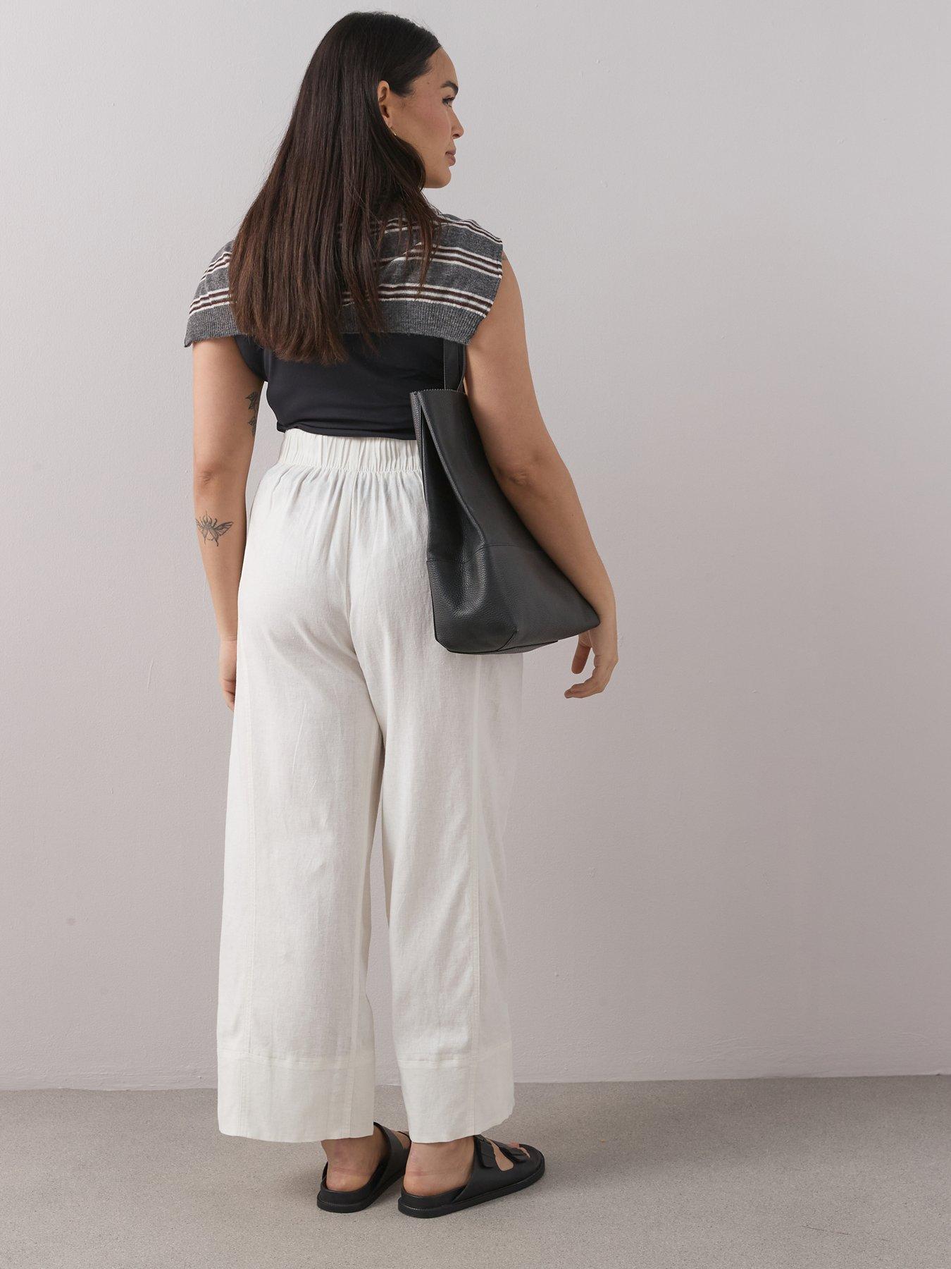 Image 5 of 6 of The Very Collection Curve Elasticated Waist Wide Leg Linen Trouser