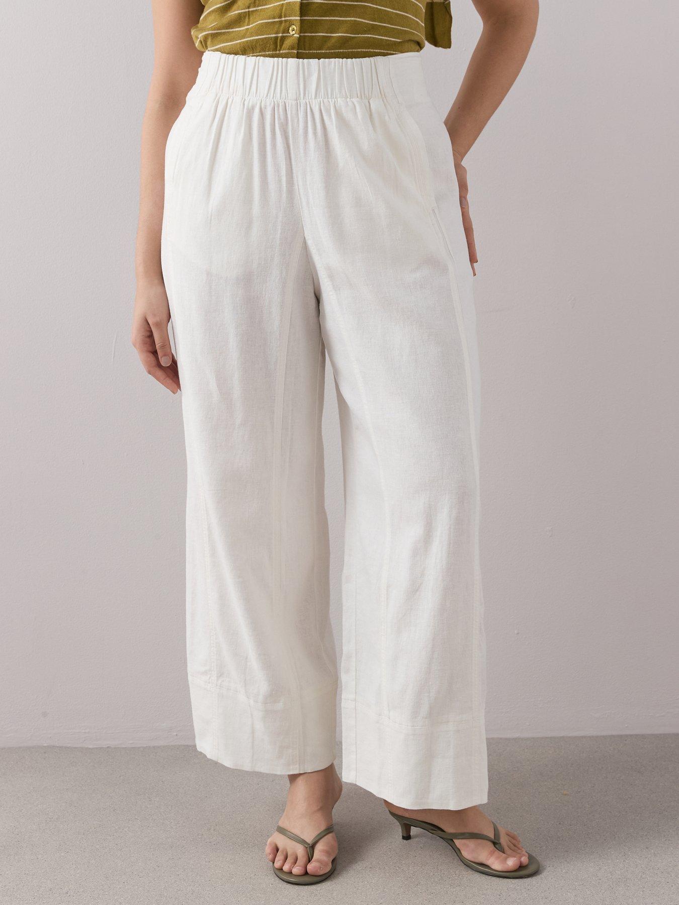 Image 6 of 6 of The Very Collection Curve Elasticated Waist Wide Leg Linen Trouser