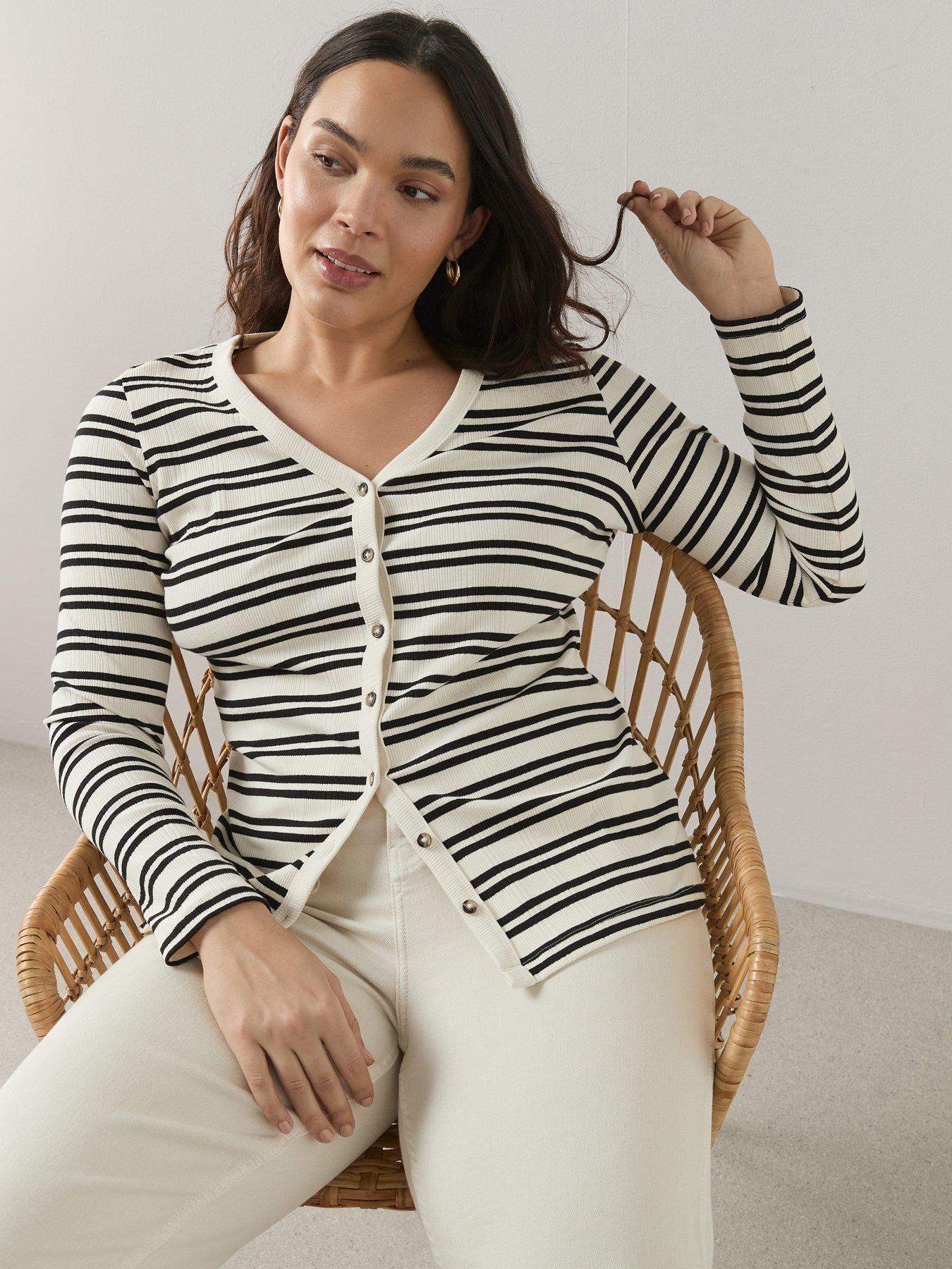 the-very-collection-curve-stripe-rib-button-through-topoutfit