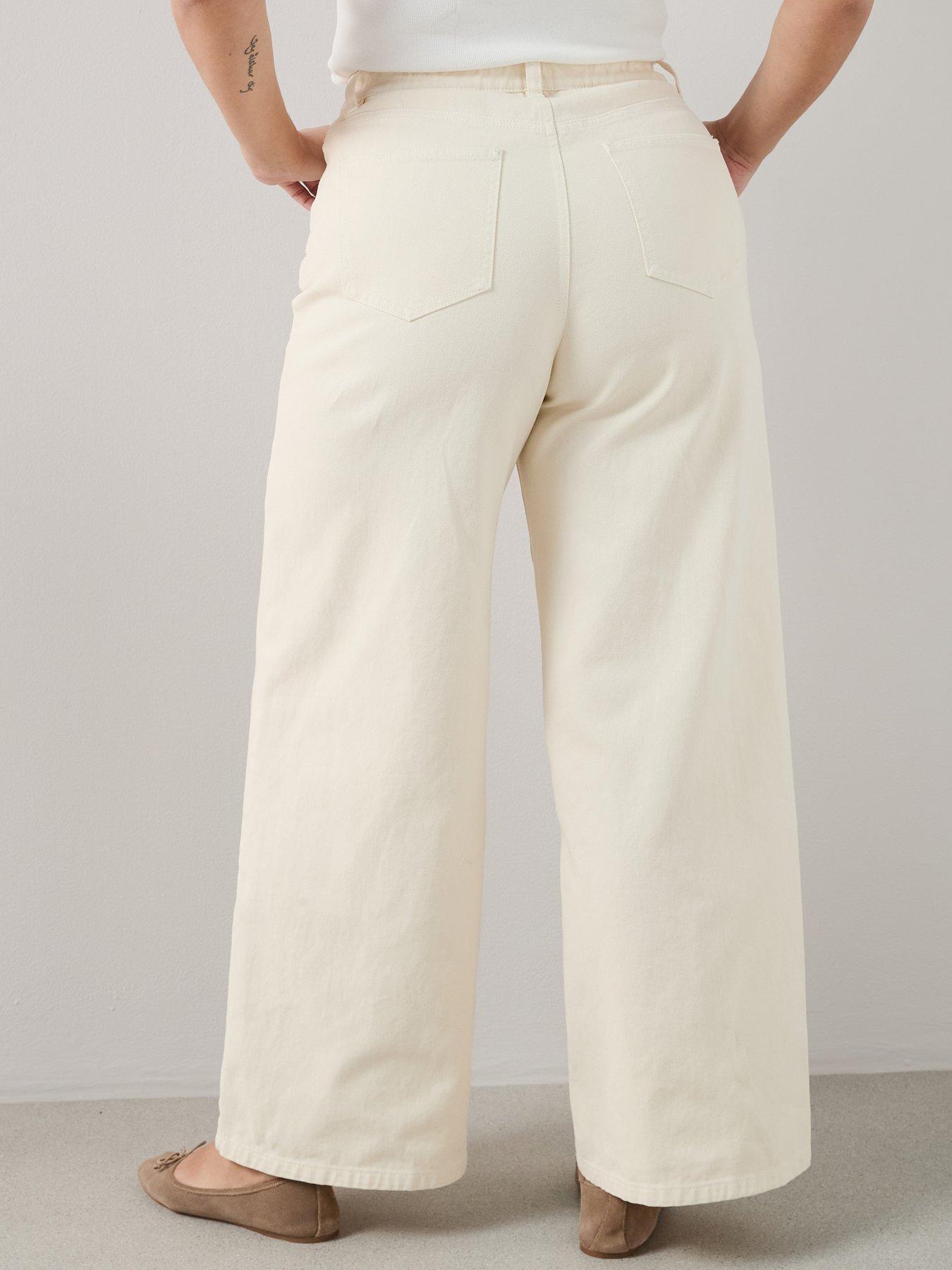 Image 2 of 6 of The Very Collection Curve Wide Leg Jean - Cream