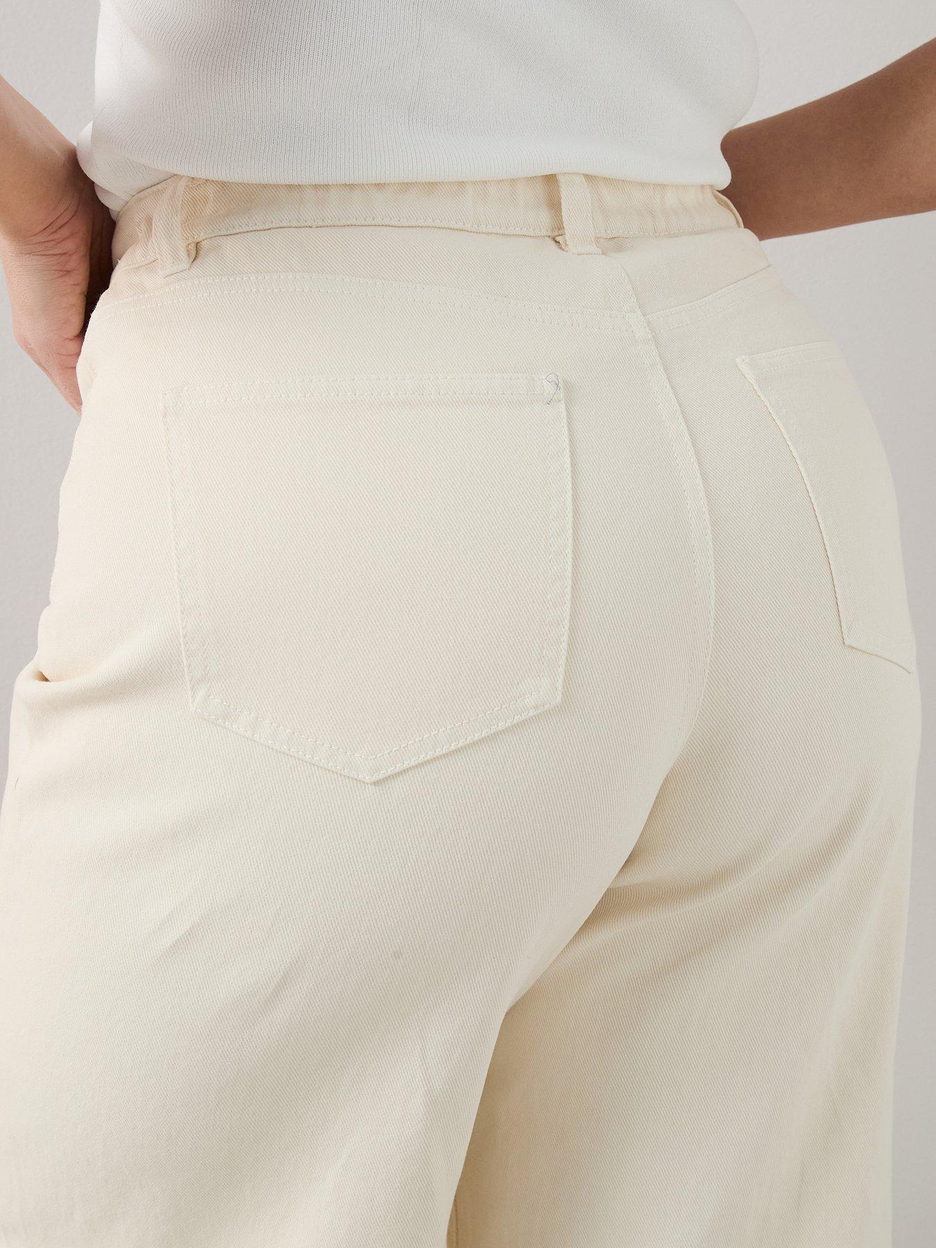 Image 4 of 6 of The Very Collection Curve Wide Leg Jean - Cream