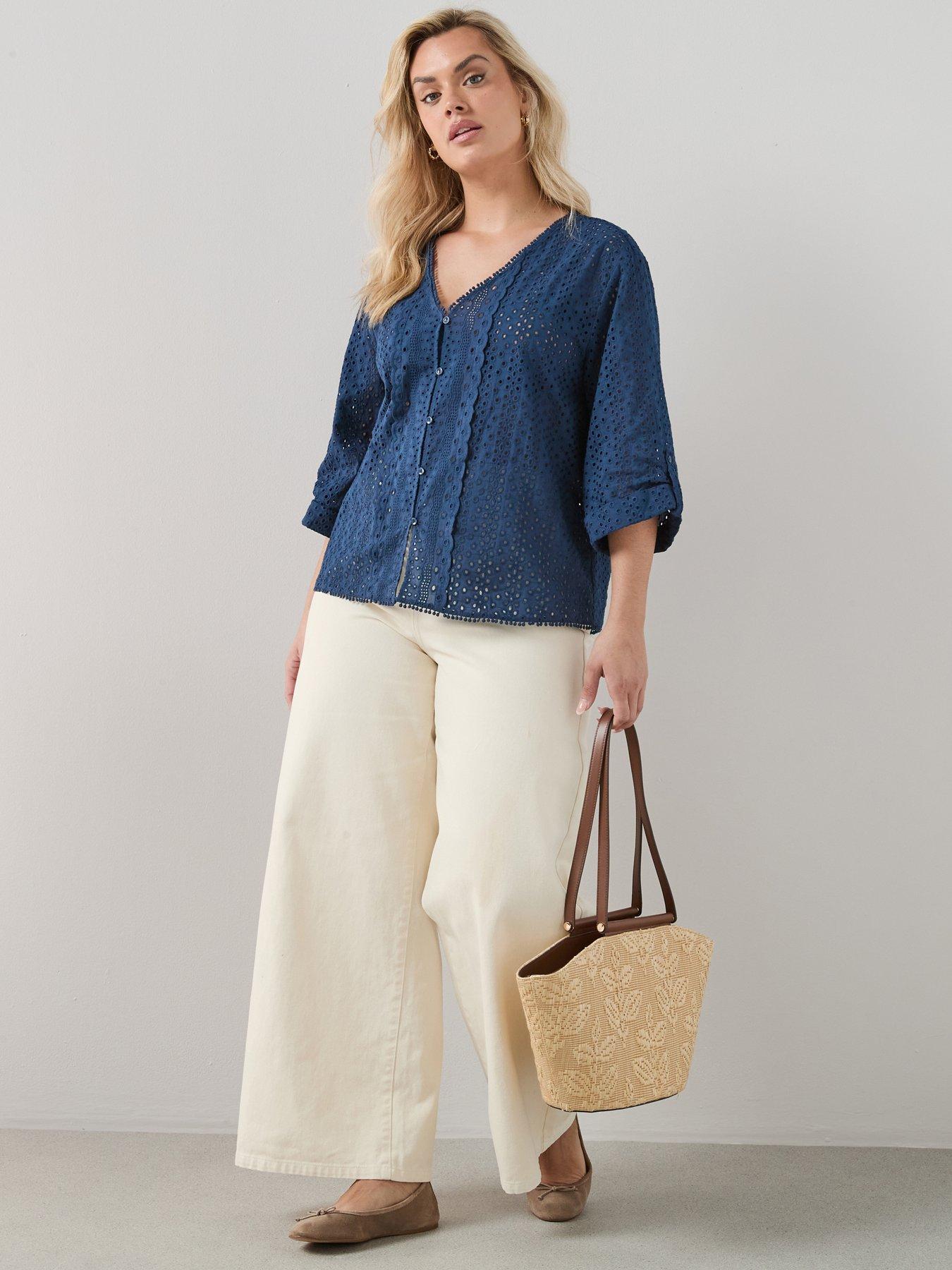 Image 5 of 6 of The Very Collection Curve Wide Leg Jean - Cream